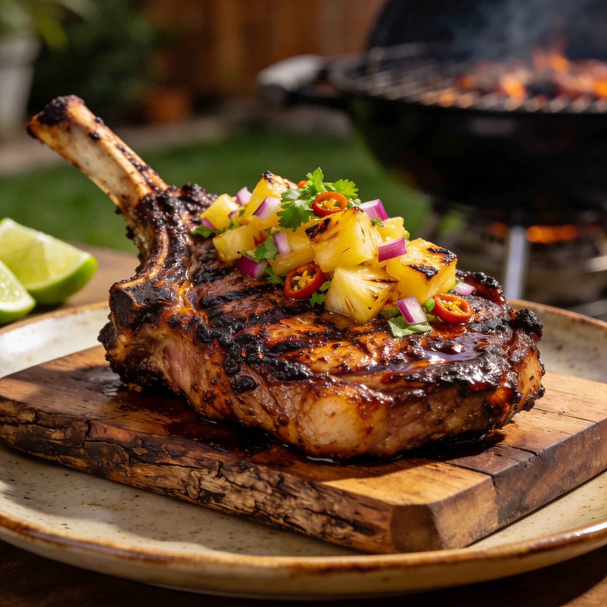 Smoky Chipotle Grilled Pork Chops with Charred Pineapple Salsa
