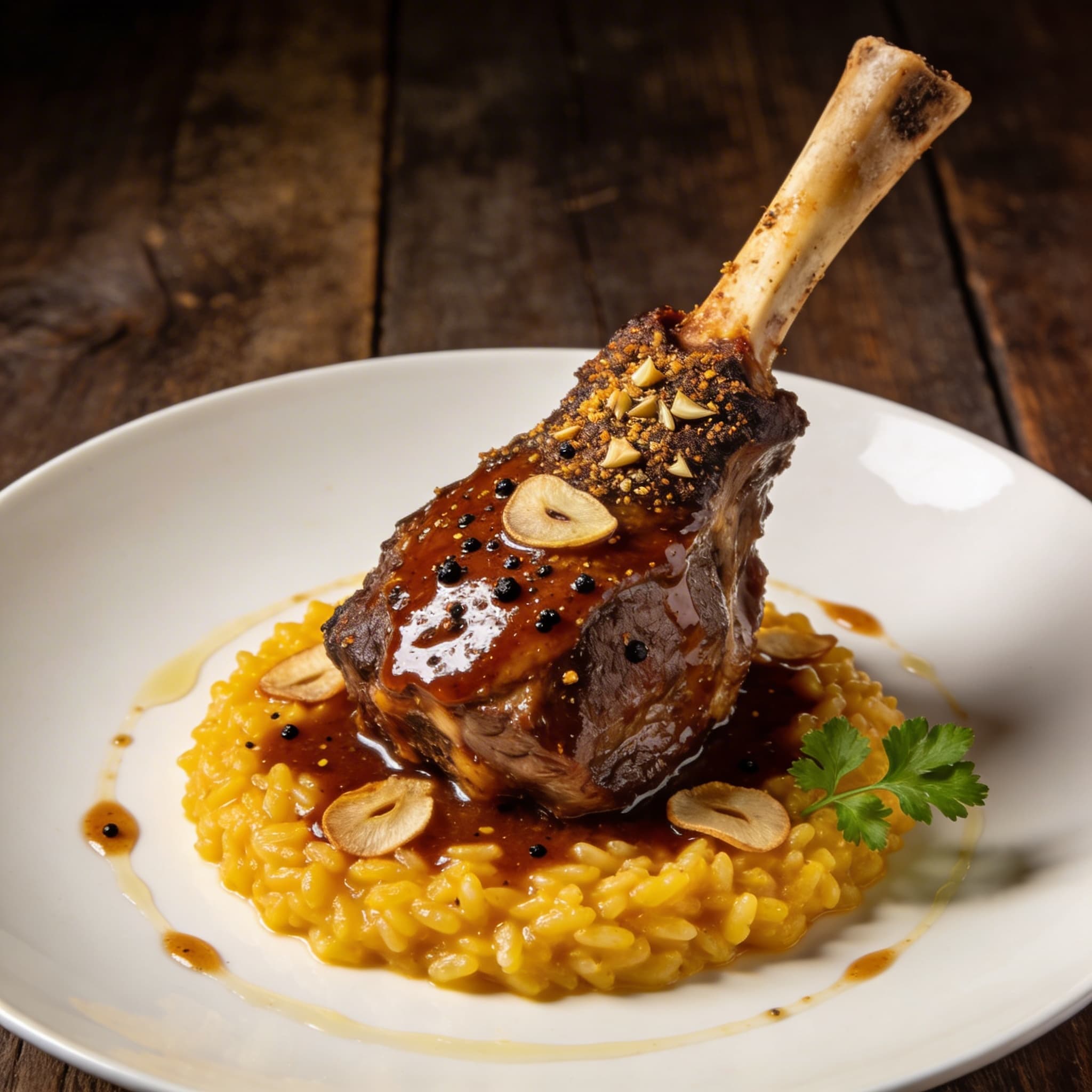 Galangal-Picanha Osso Buco with Saffron Risotto