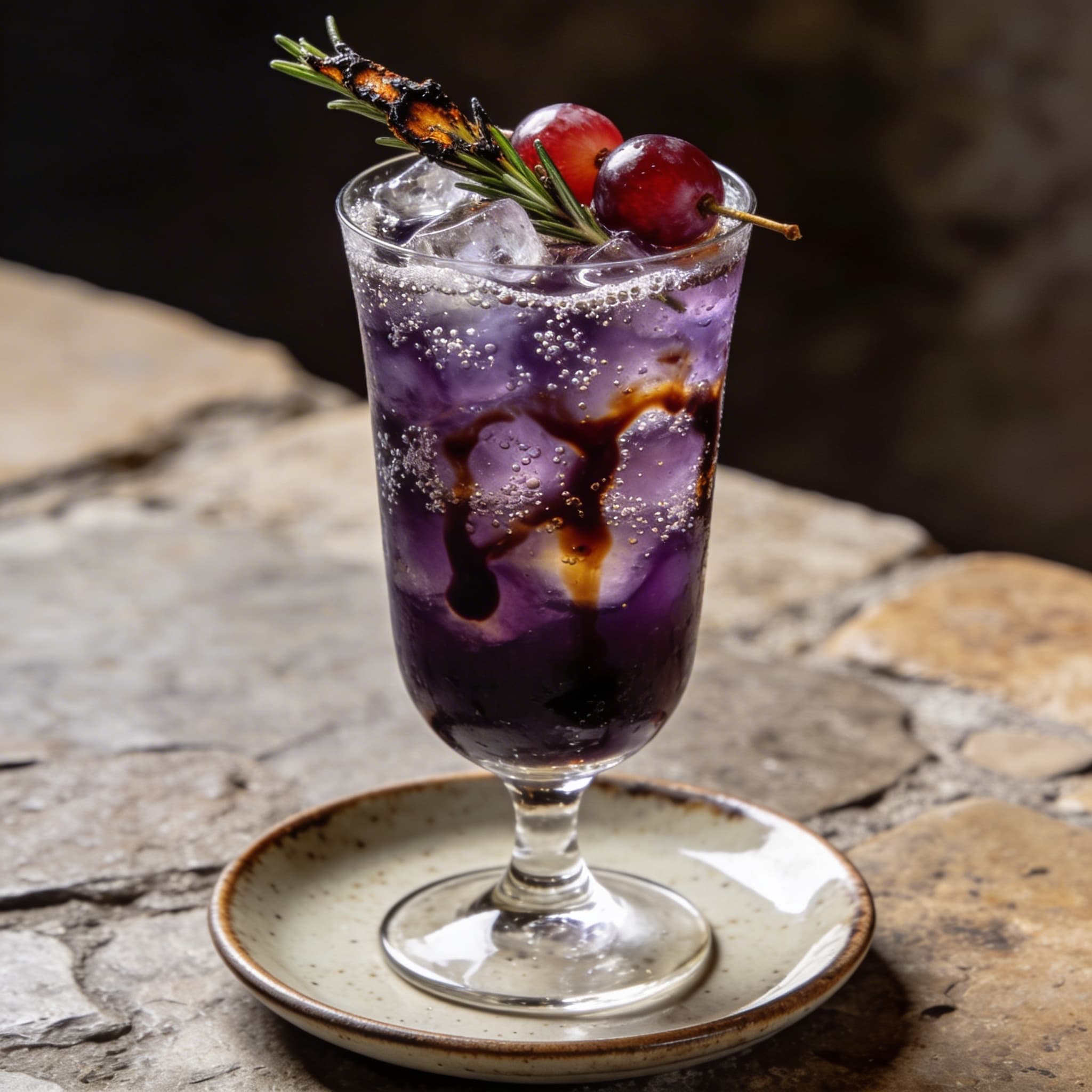 Balsamic & Roasted Grape Spritz