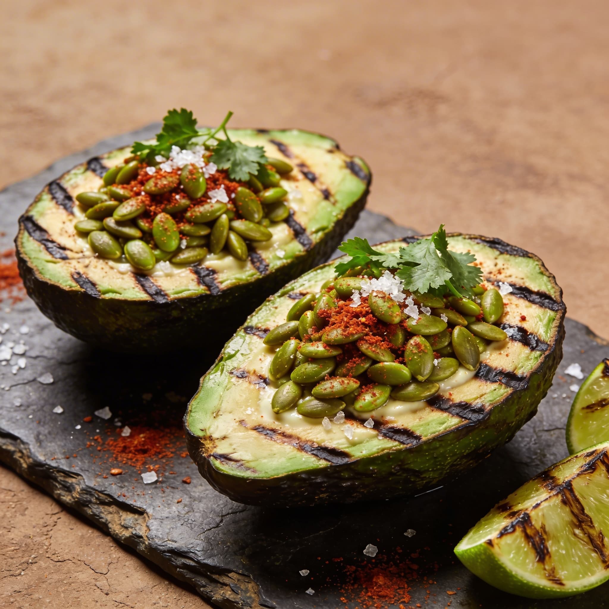 Smoky Charred Avocado with Pepita Crunch