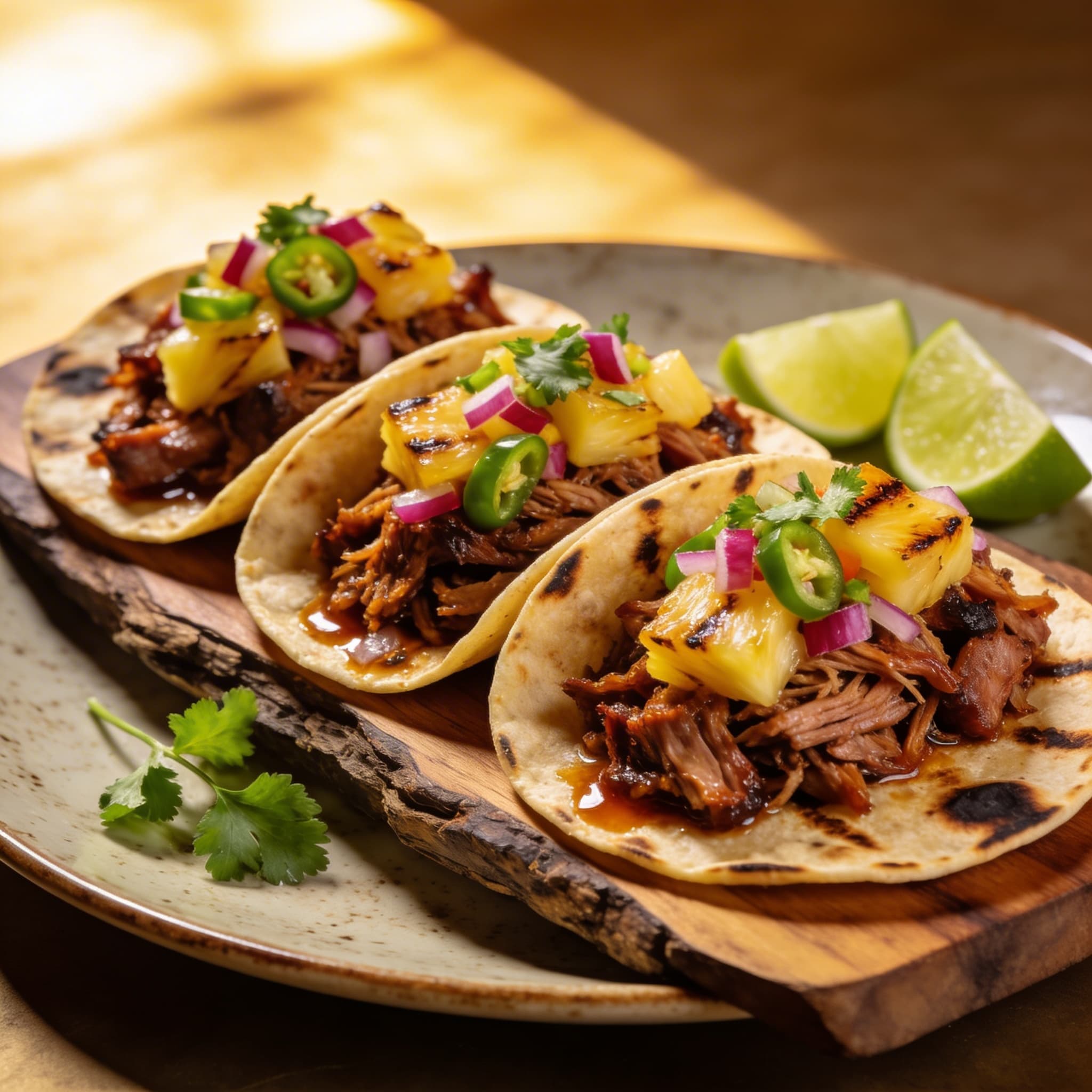 Smoked Pork Tacos with Charred Pineapple Salsa