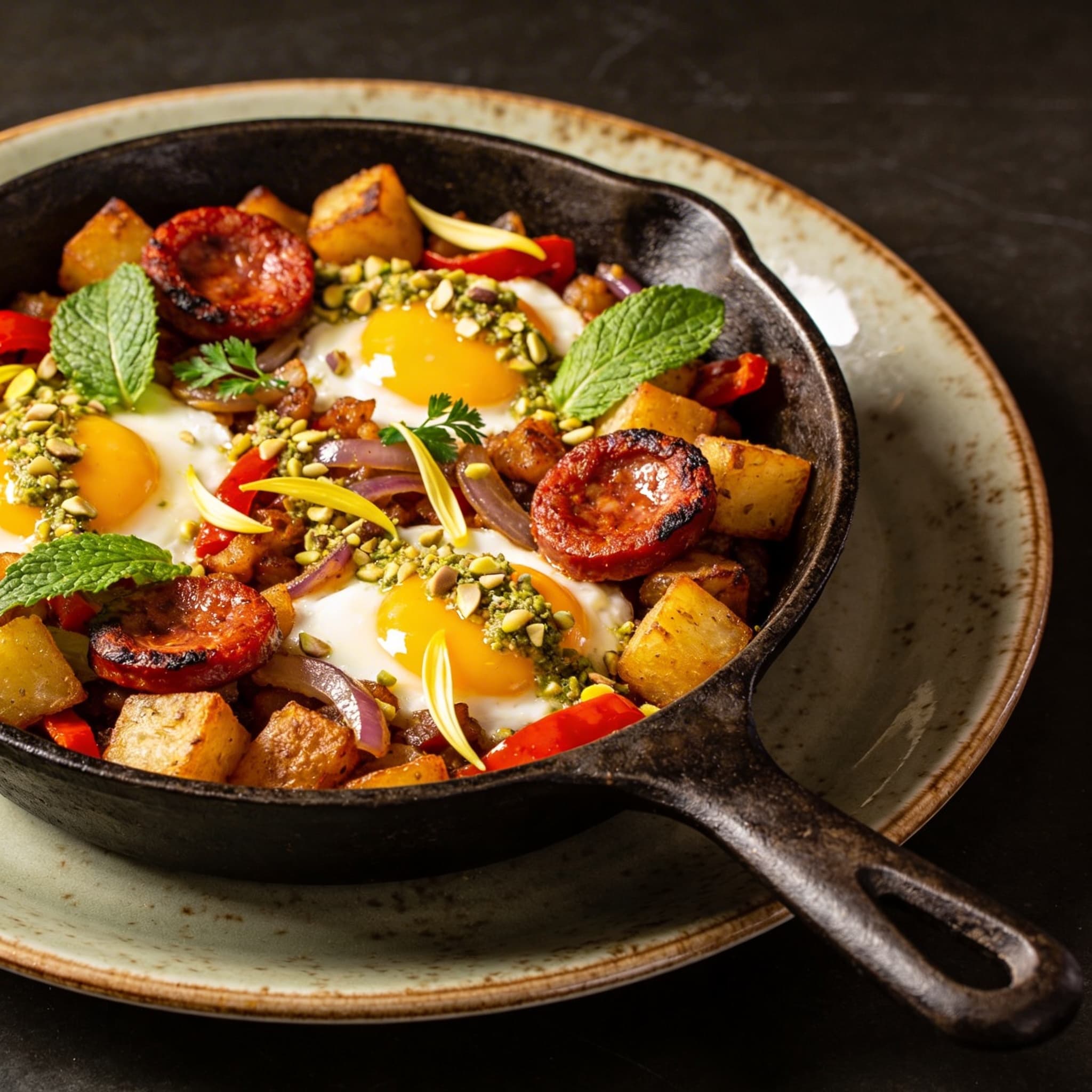 Hearth-Charred Merguez & Potato Breakfast Hash