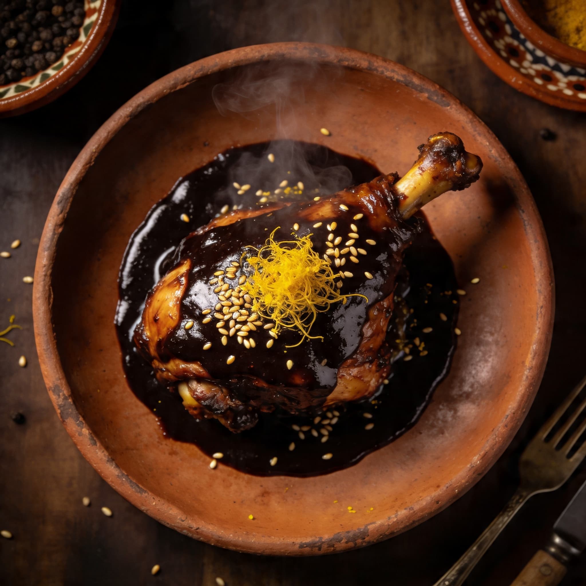 Heirloom Cacao & Fennel Pollen Mole with Braised Turkey