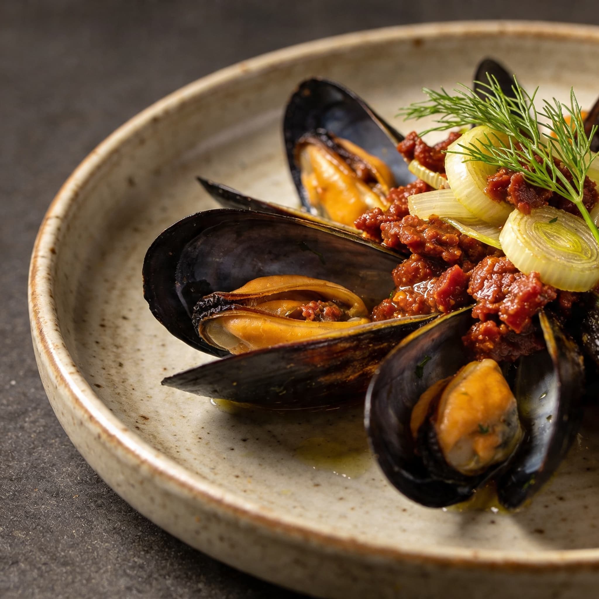Calabrian 'Nduja & Fennel Steamed Mussels