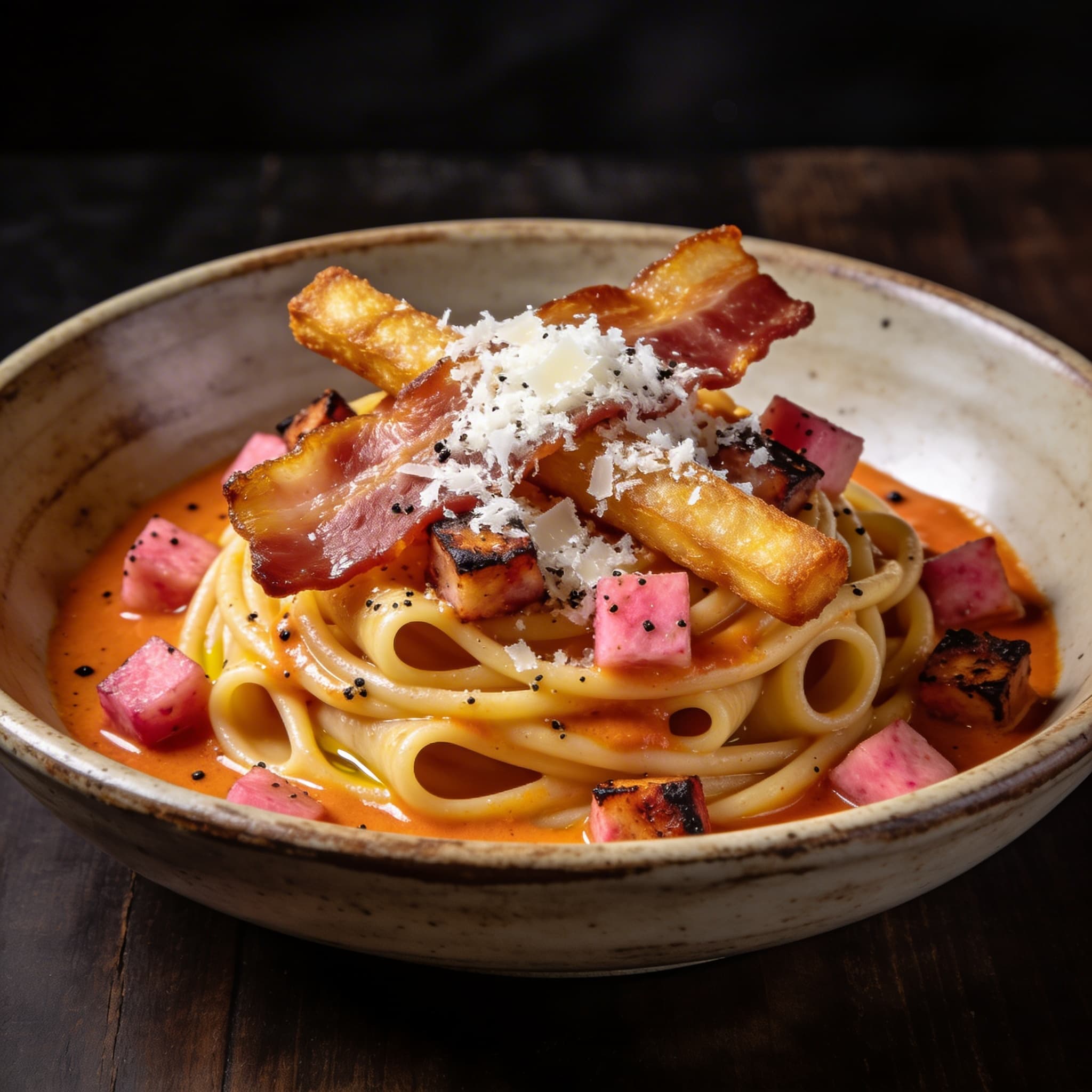 Dendê & Charred Guava Bucatini all'Amatriciana