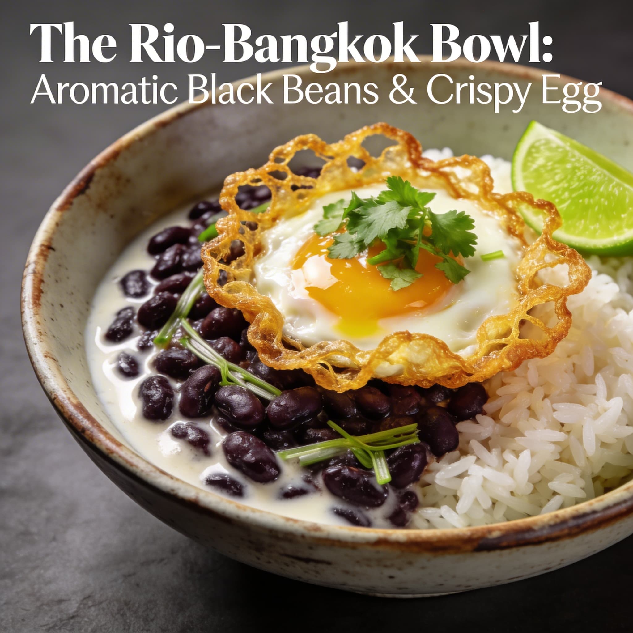 The Rio-Bangkok Bowl: Aromatic Black Beans & Crispy Egg