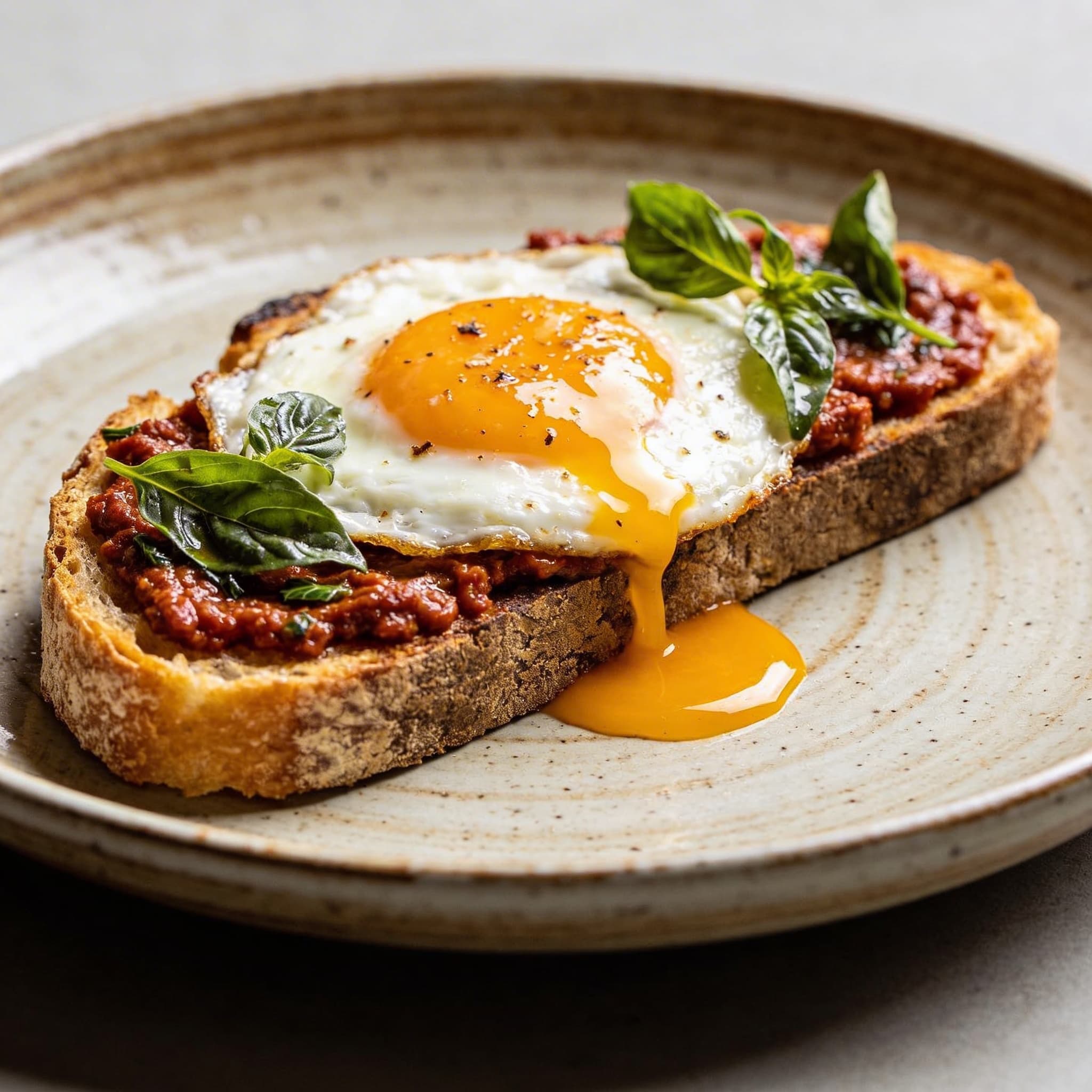 Calabrian 'Nduja & Thai Basil Fried Egg Toast