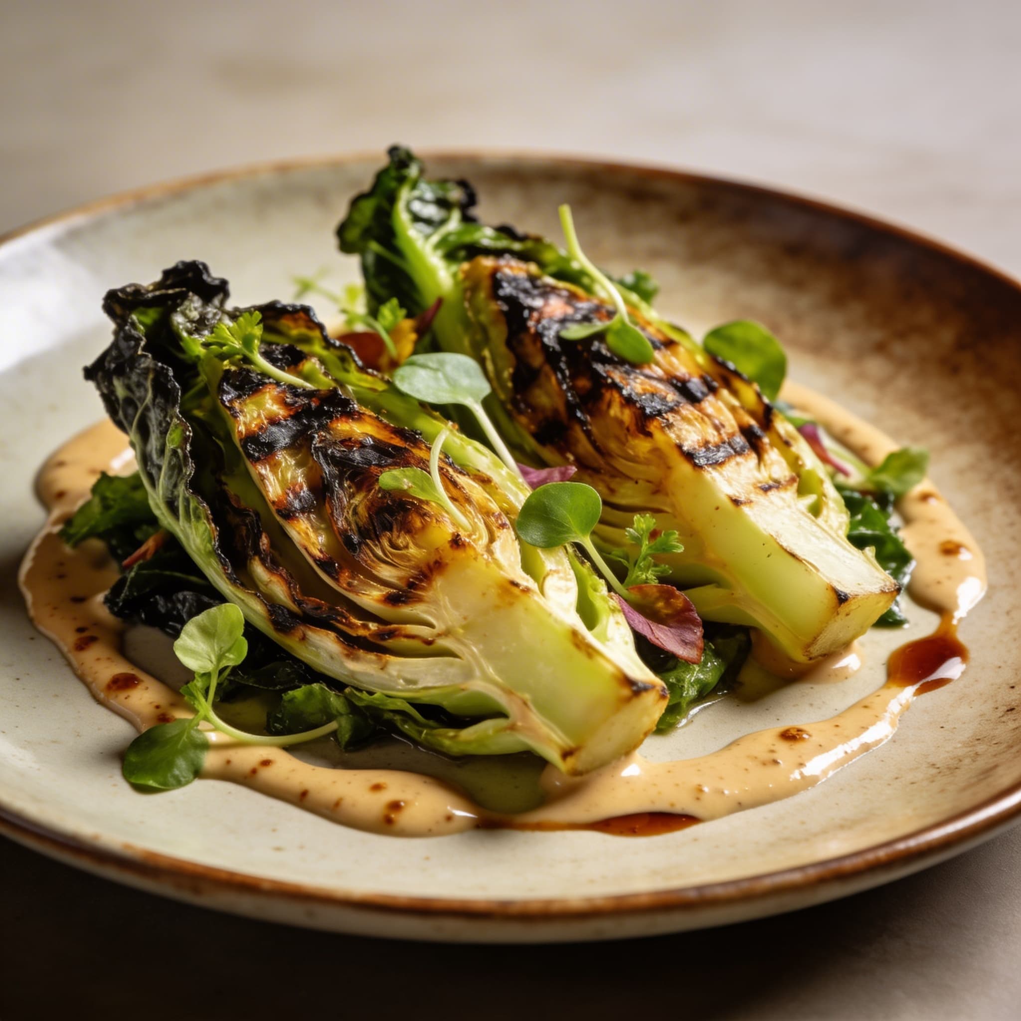 Hearth-Charred Brassicas with Smoky Tahini Drizzle