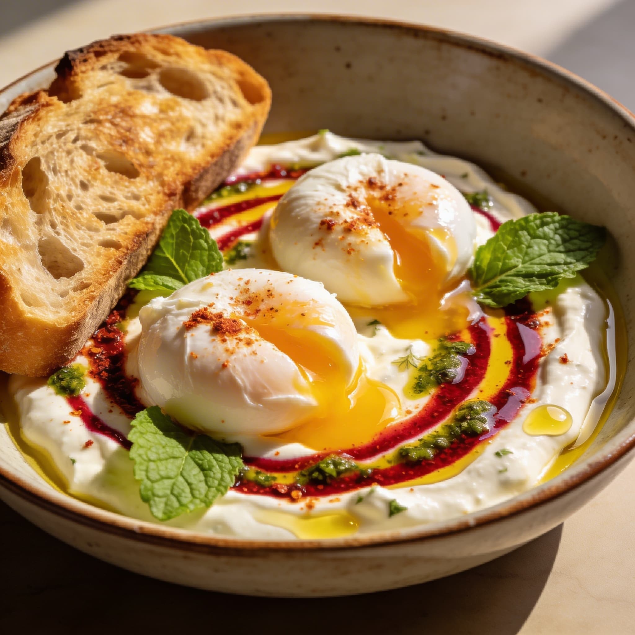 Smoky Aleppo Butter Çılbır (Turkish Poached Eggs)
