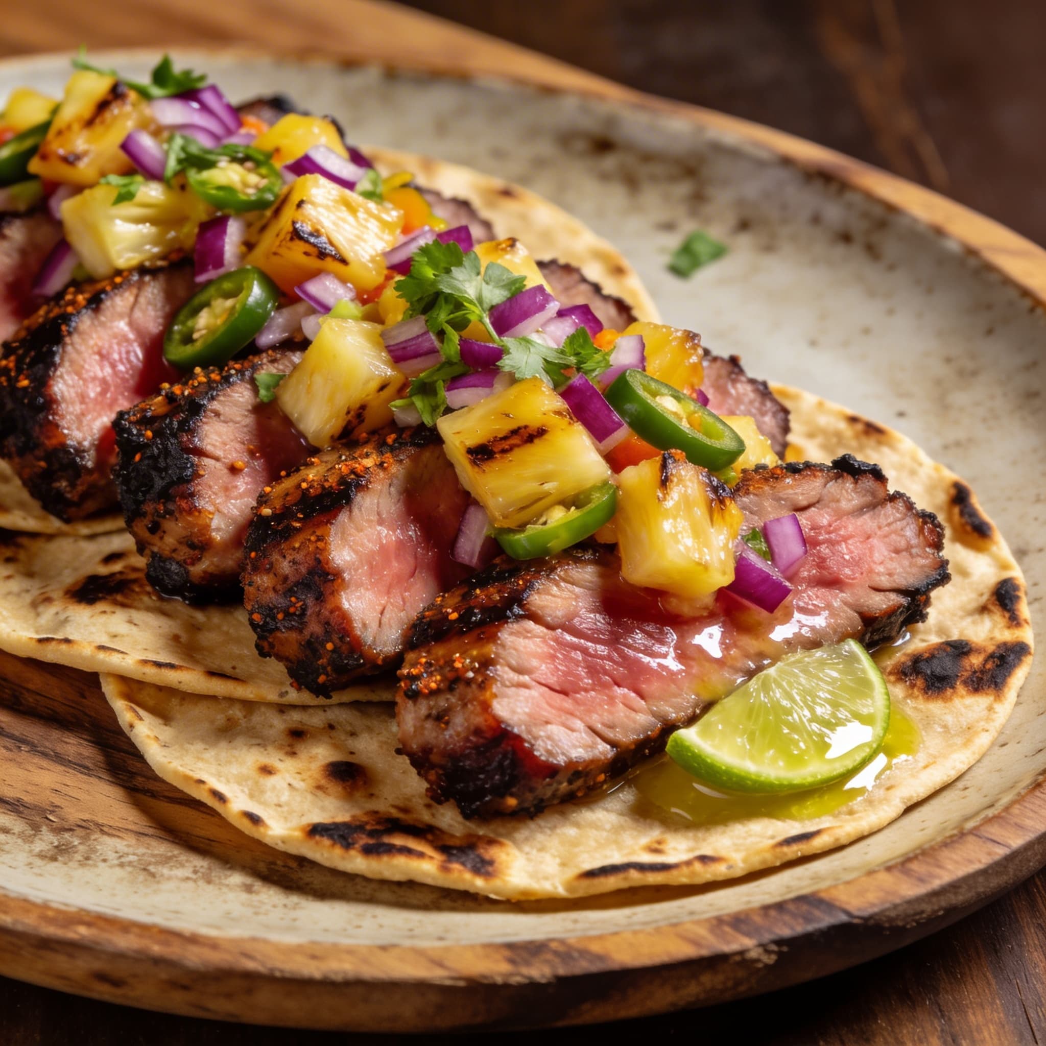 Smoky Oaxacan Grilled Pork with Charred Pineapple Salsa