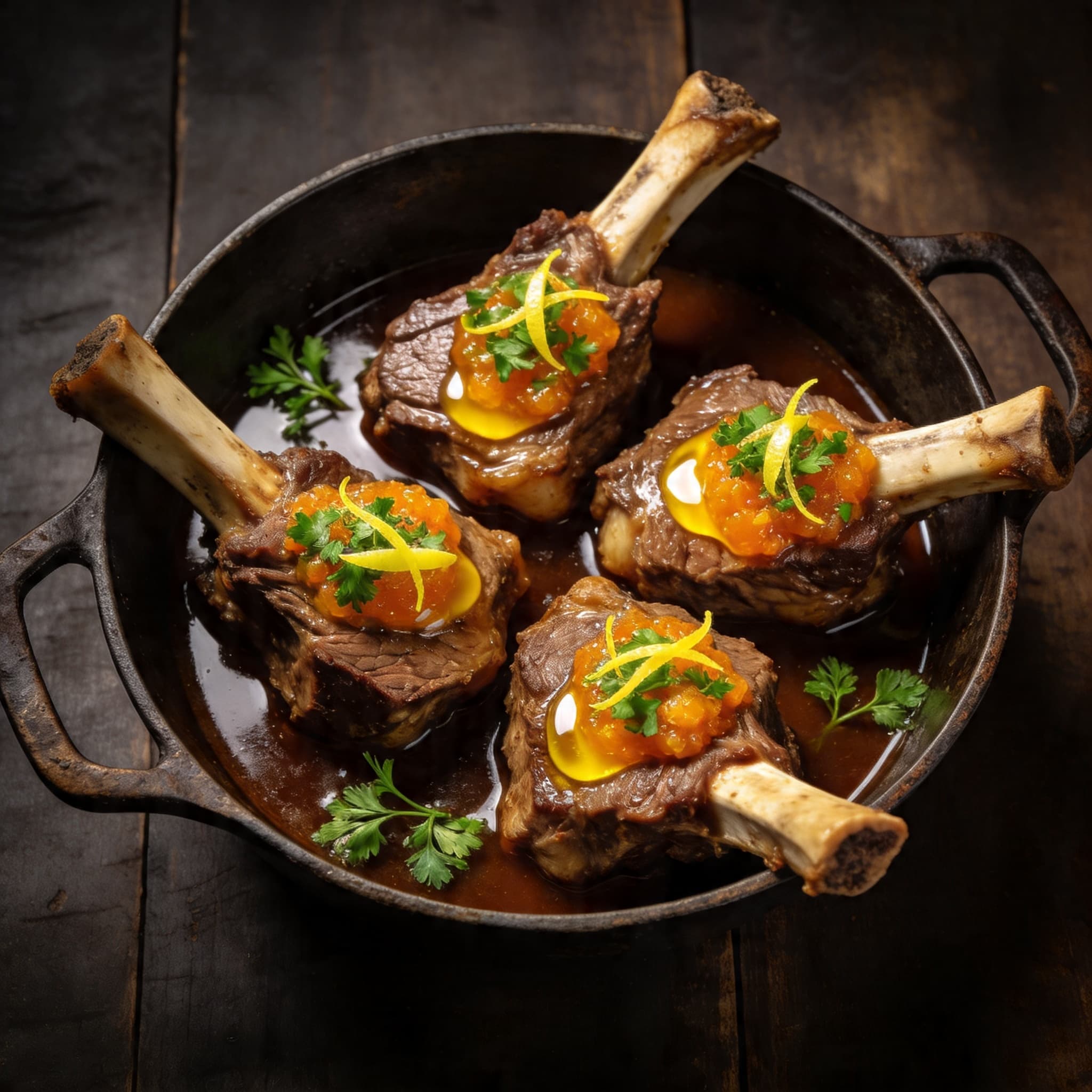 Dendê-Smoked Osso Buco with Lemon-Herb Gremolata