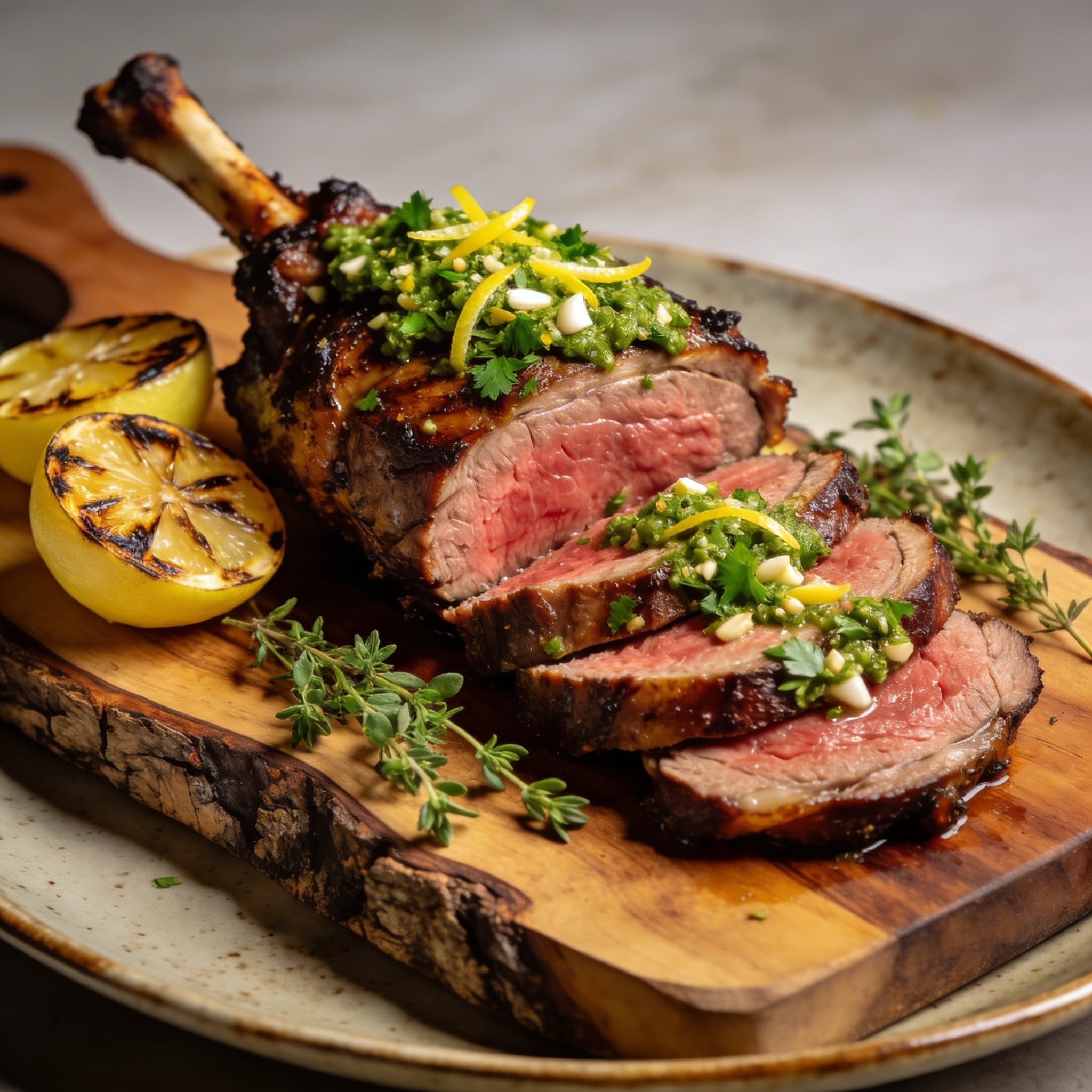Smoked Greek Lamb with Zesty Lemon Gremolata