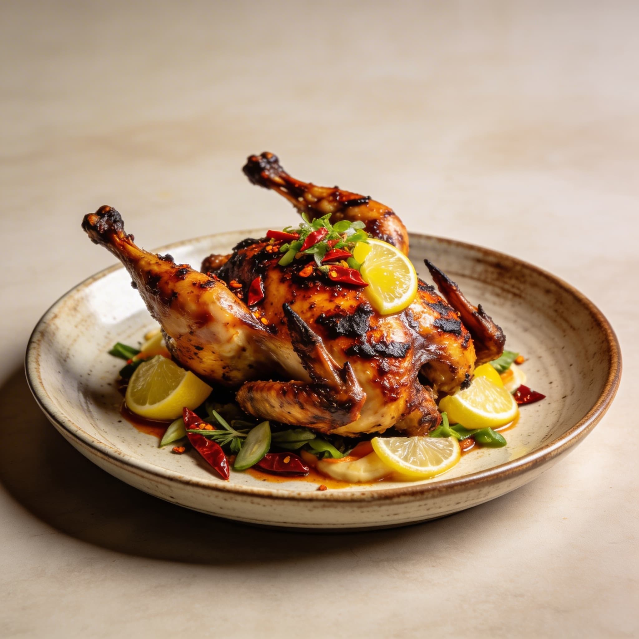 Charred Guajillo & Meyer Lemon Spatchcock Chicken