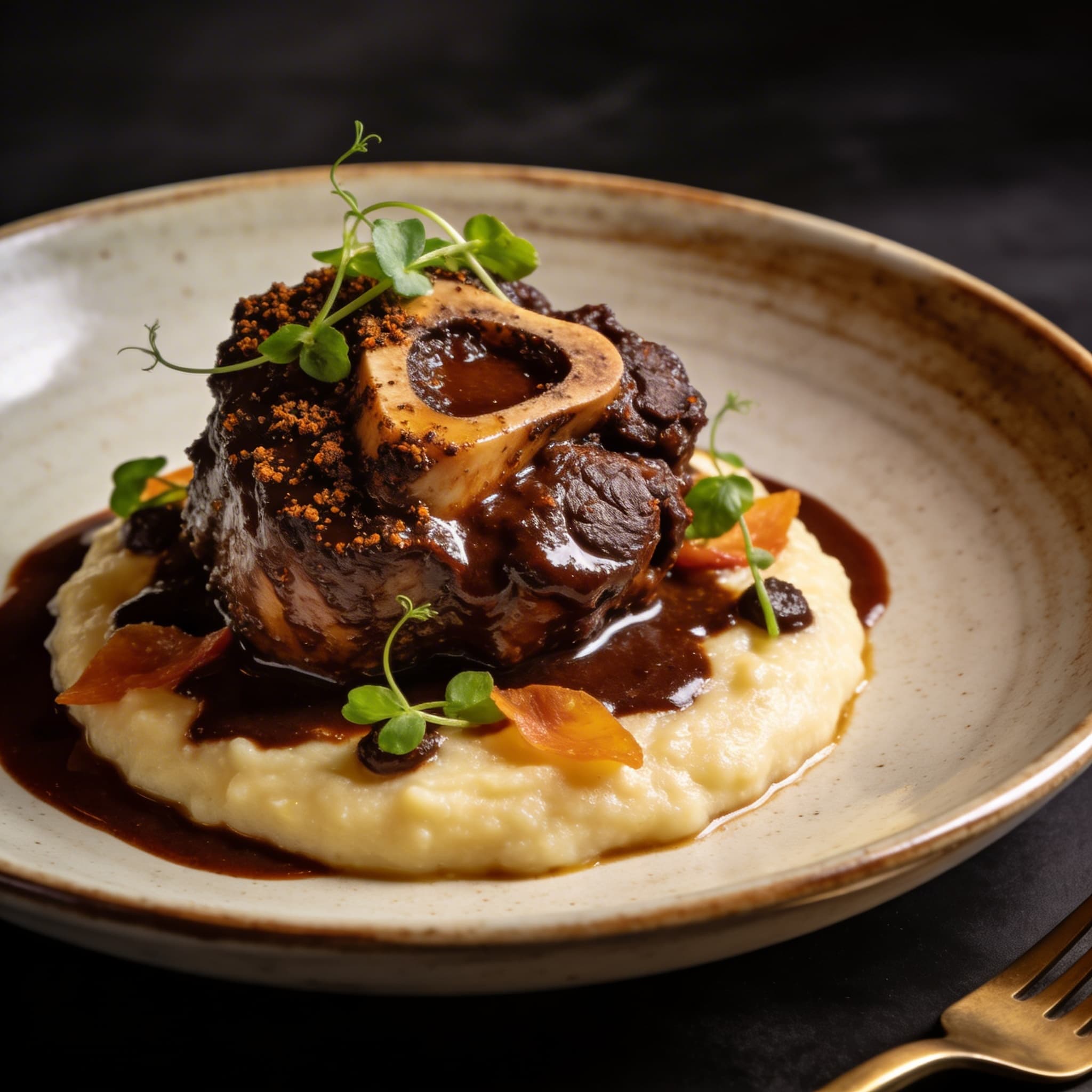 Mole-Rubbed Osso Buco over Masa Polenta