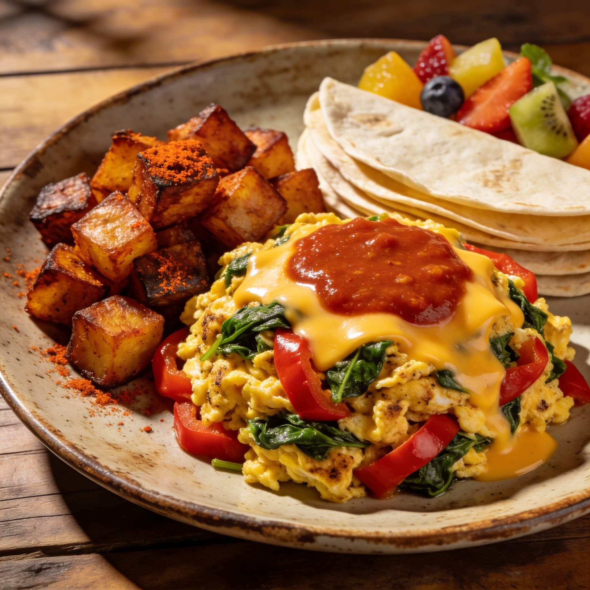 Spanish-Roasted Potato & Cumin Egg Breakfast Platter
