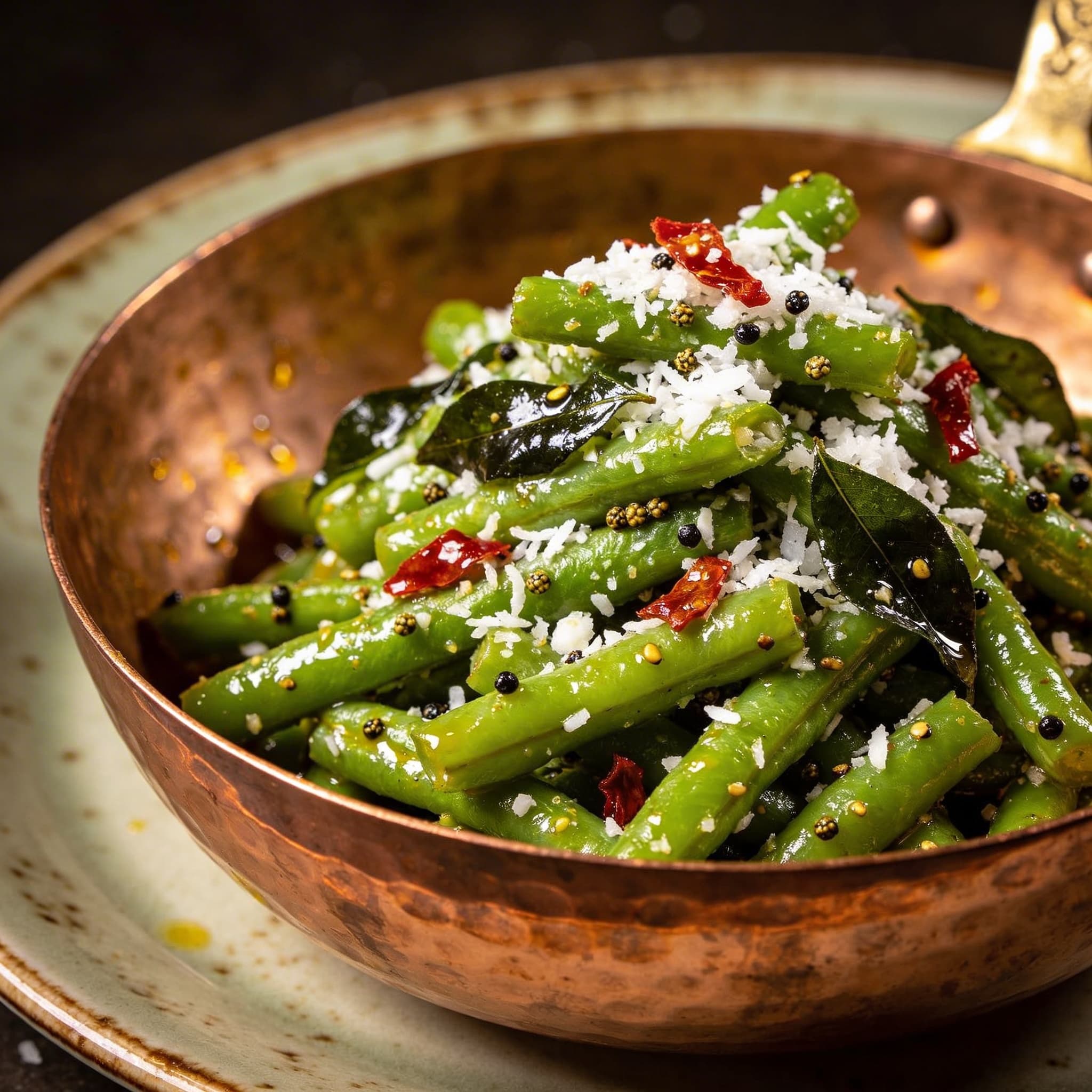 Coconut Tempered Green Bean Poriyal