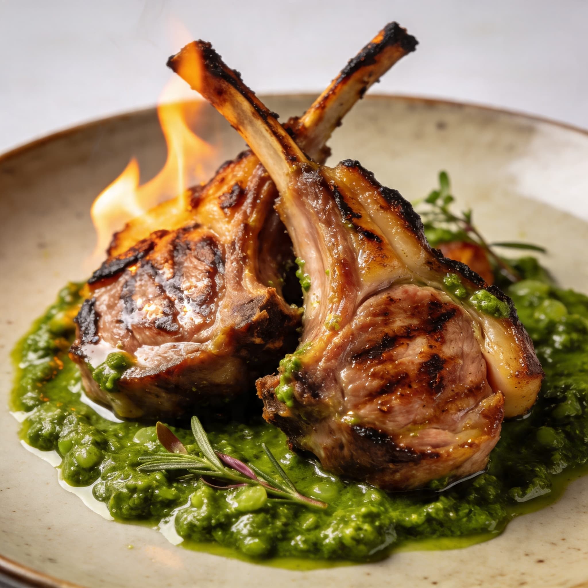 Flame-Kissed Mediterranean Lamb with Salsa Verde