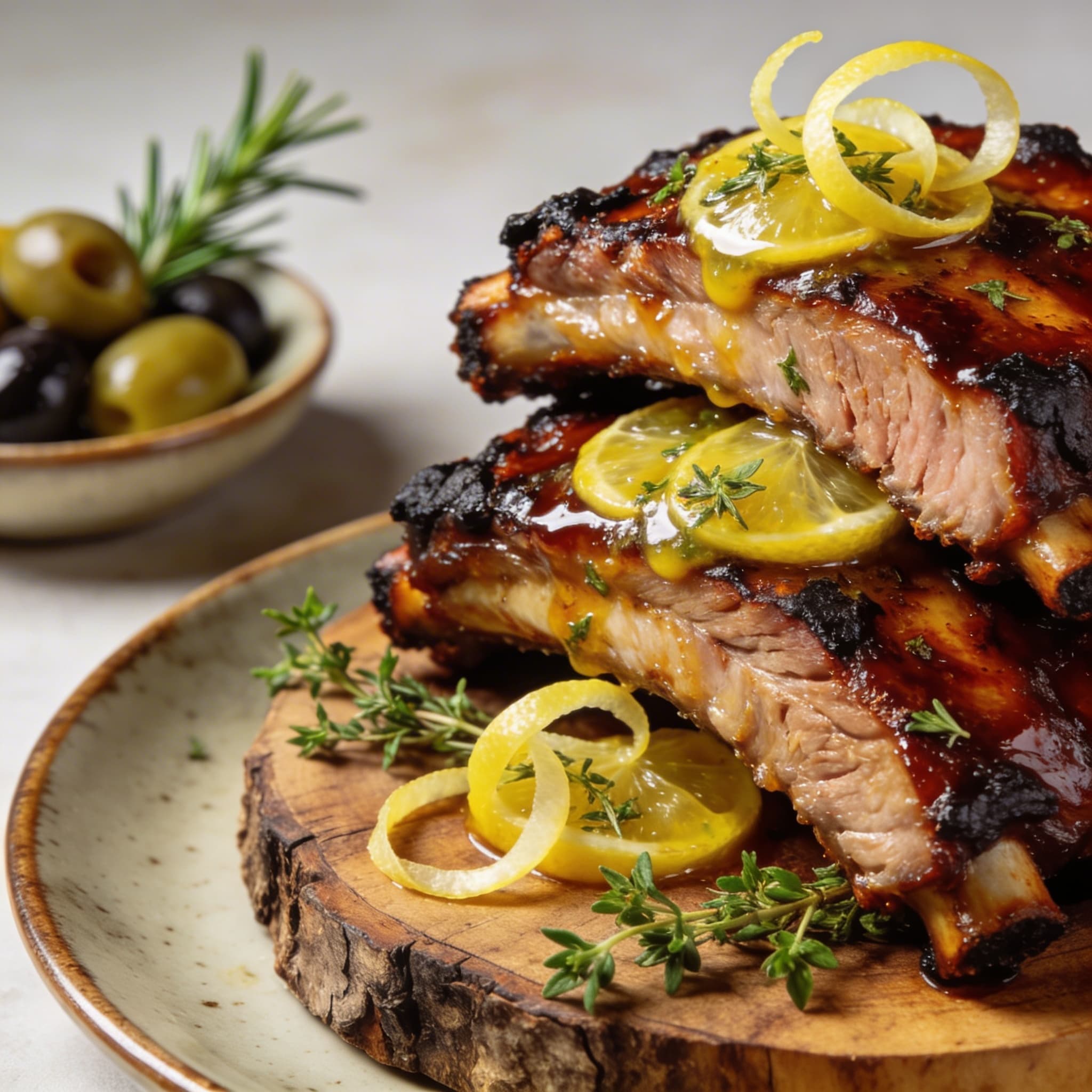 Smoky Mediterranean Ribs with Preserved Lemon Glaze