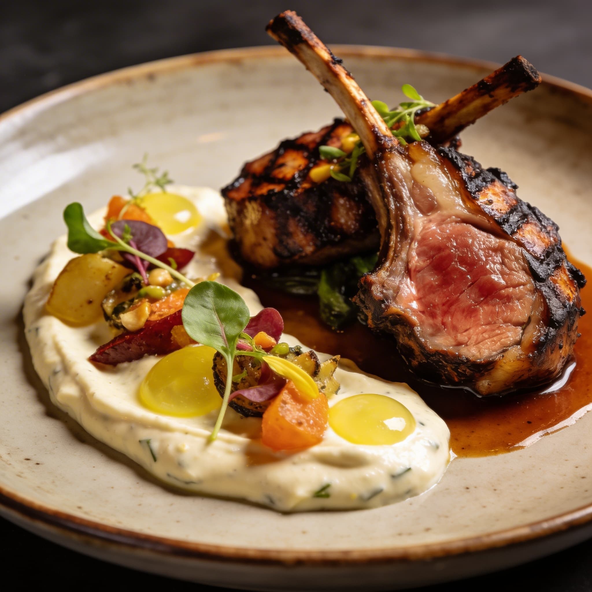 Hearth-Charred Mediterranean Lamb with Lemon Tahini Whip
