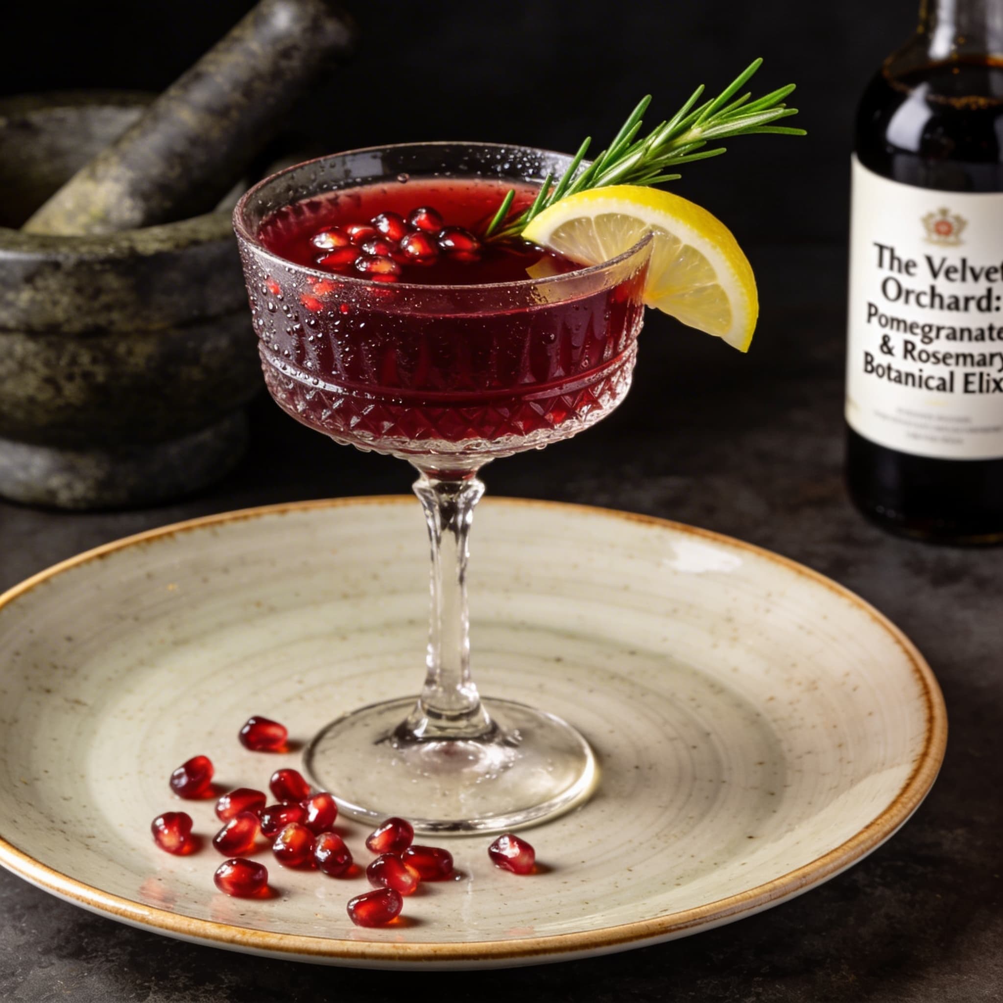 The Velvet Orchard: Pomegranate & Rosemary Botanical Elixir