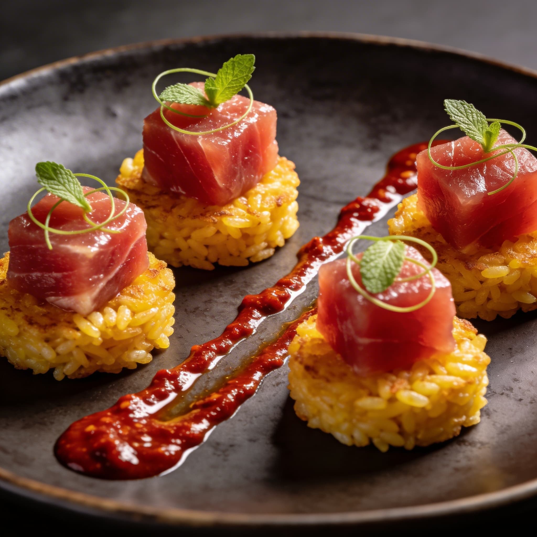 Calabrian 'Nduja & Saffron Crispy Rice Tuna