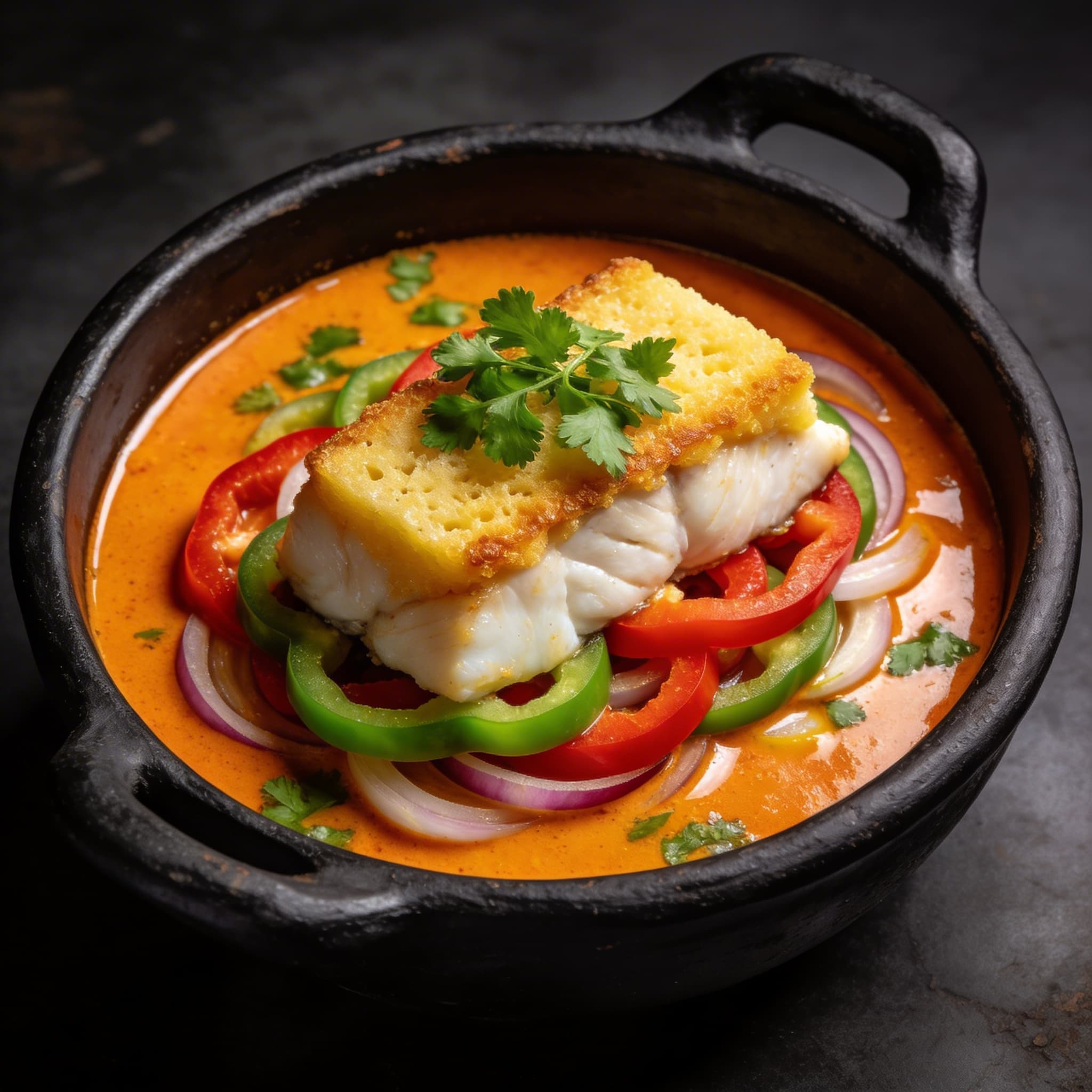 Polenta-Encrusted Moqueca de Peixe Dinner