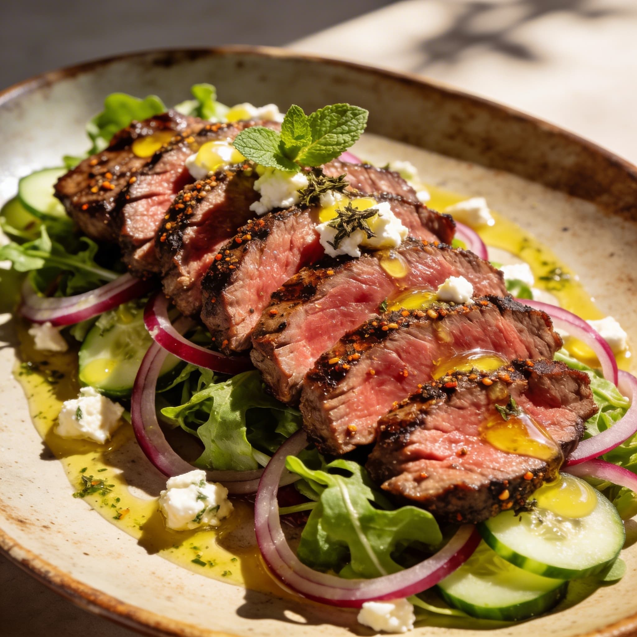 Hearth-Seared Mediterranean Steak Salad