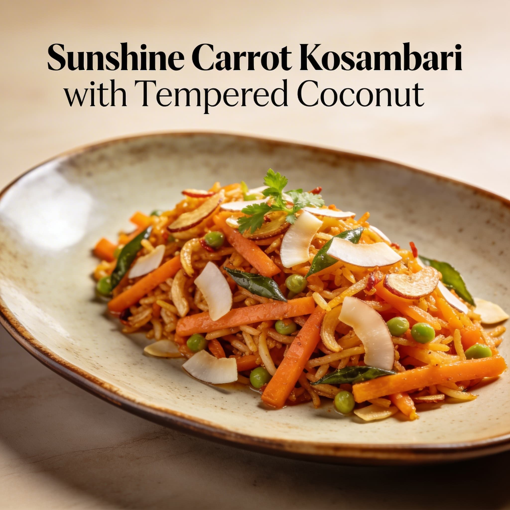 Sunshine Carrot Kosambari with Tempered Coconut