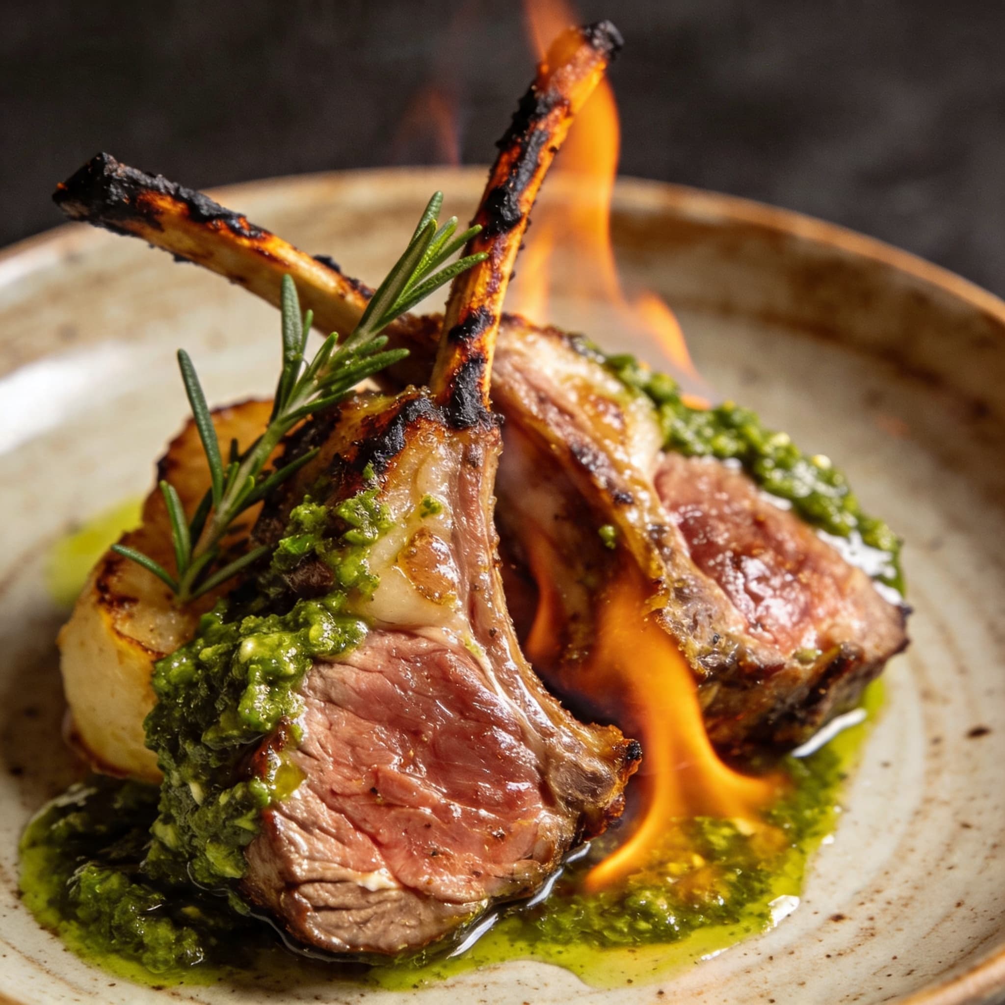 Flame-Kissed Mediterranean Lamb with Salsa Verde