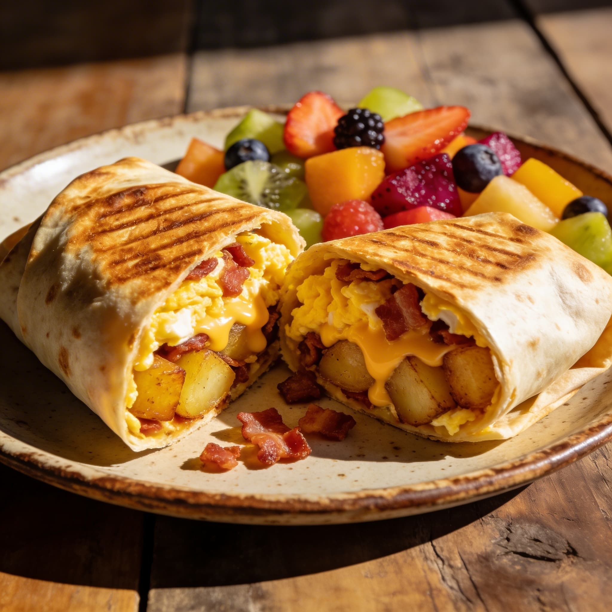 Roasted Potato & Bacon Breakfast Burrito Platter