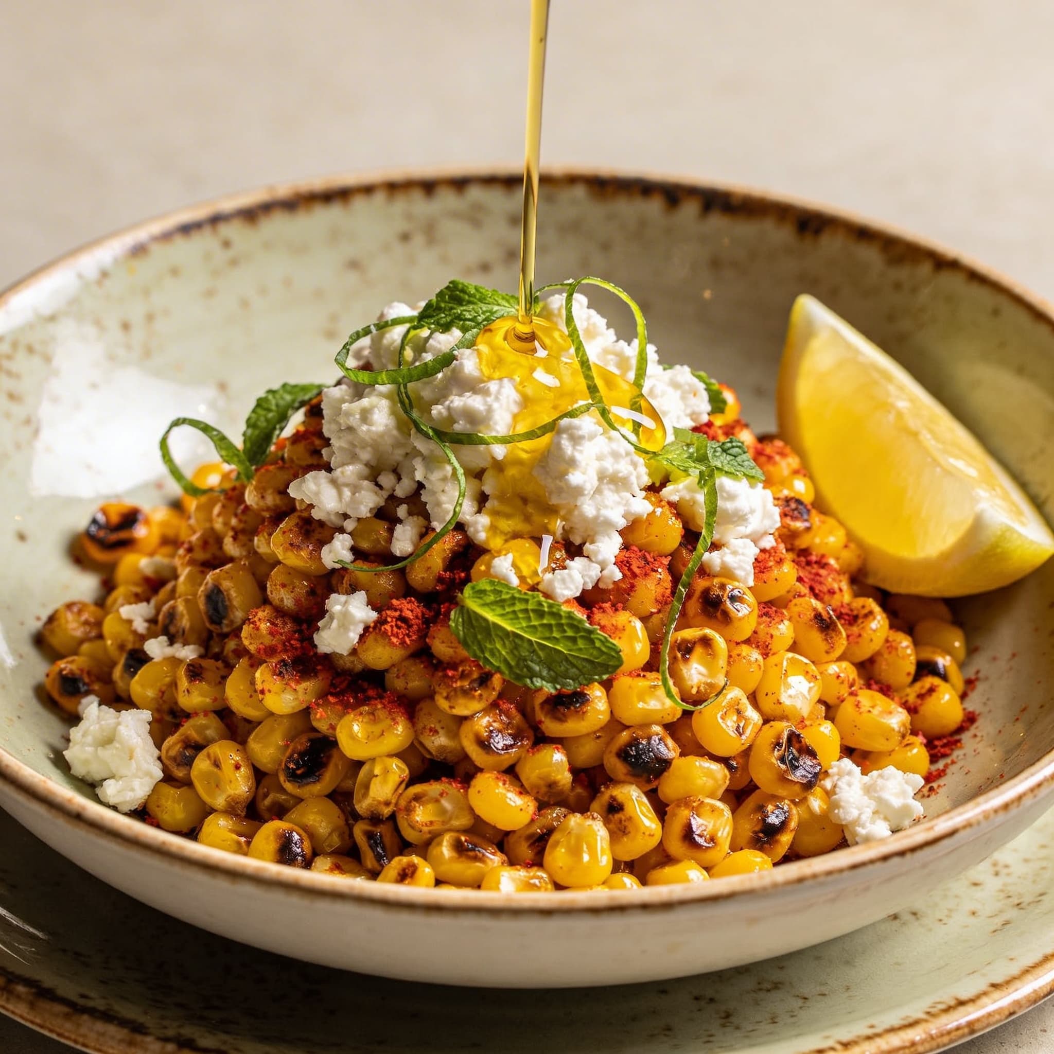 Hearth-Charred Corn with Aleppo & Feta