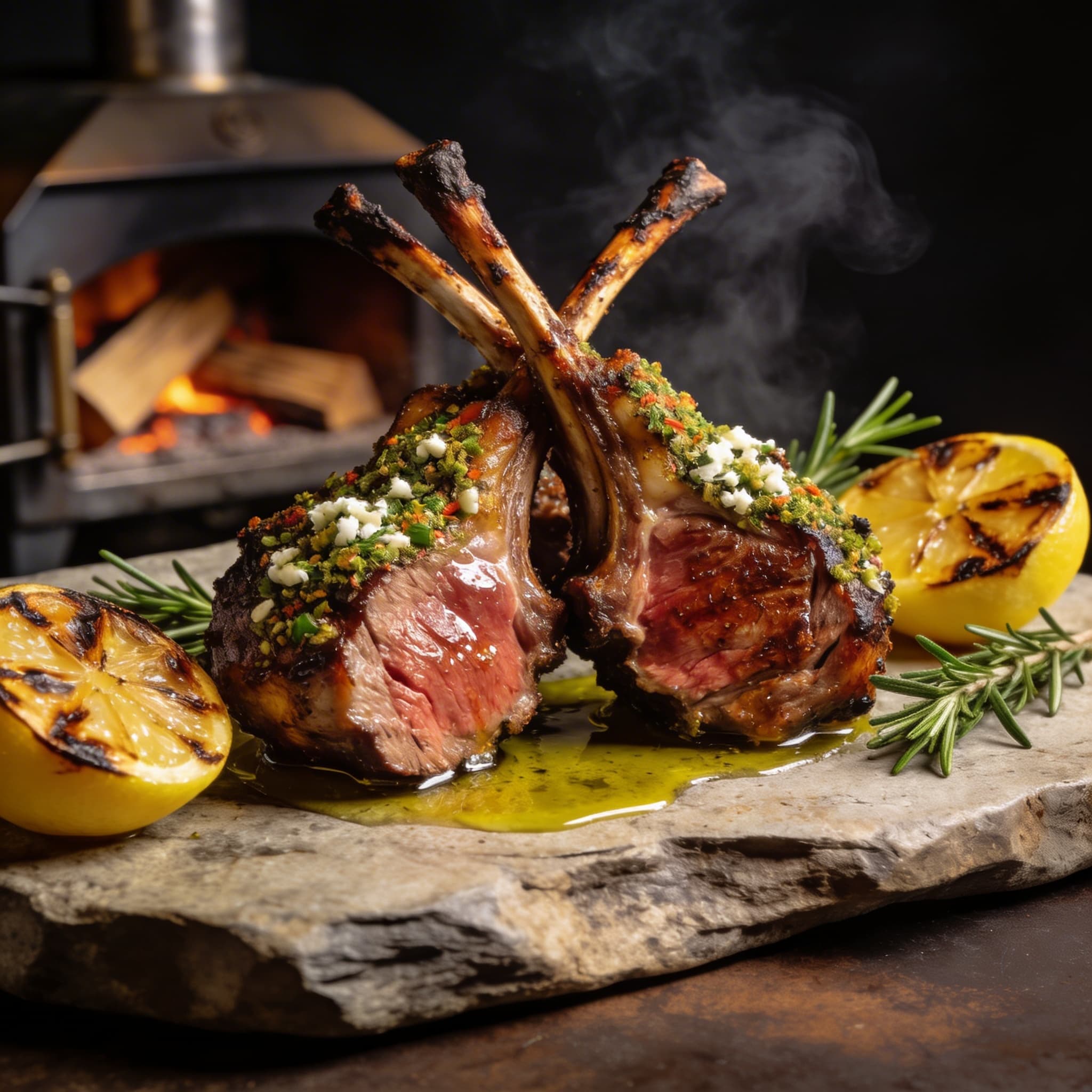 Hickory-Smoked Mediterranean Lamb Chops