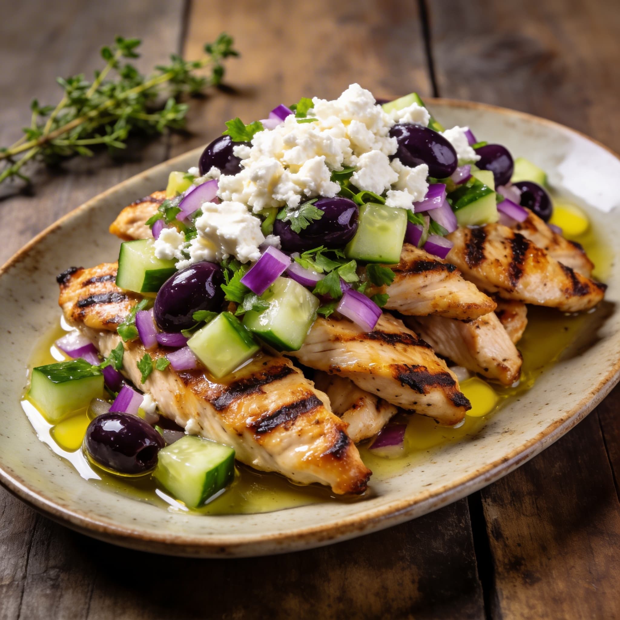 Hearth-Seared Chicken with Mediterranean Salsa