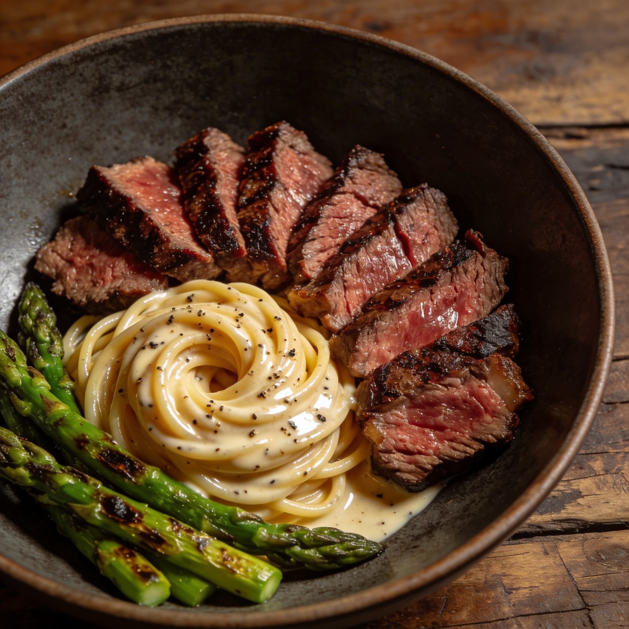 Steakhouse Ribeye & Peppery Cream Pasta Bowl