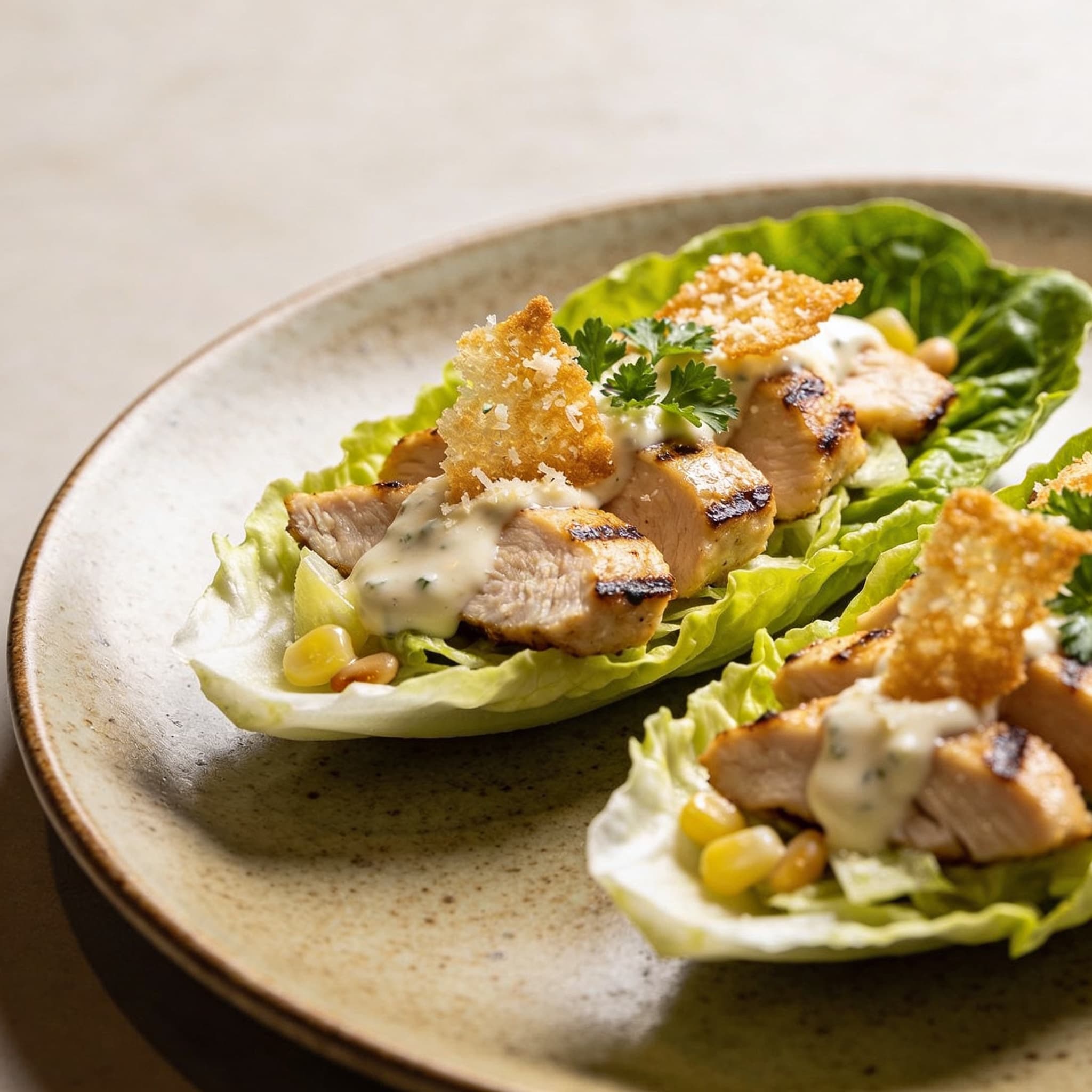 Caesar Salad Lettuce Wraps