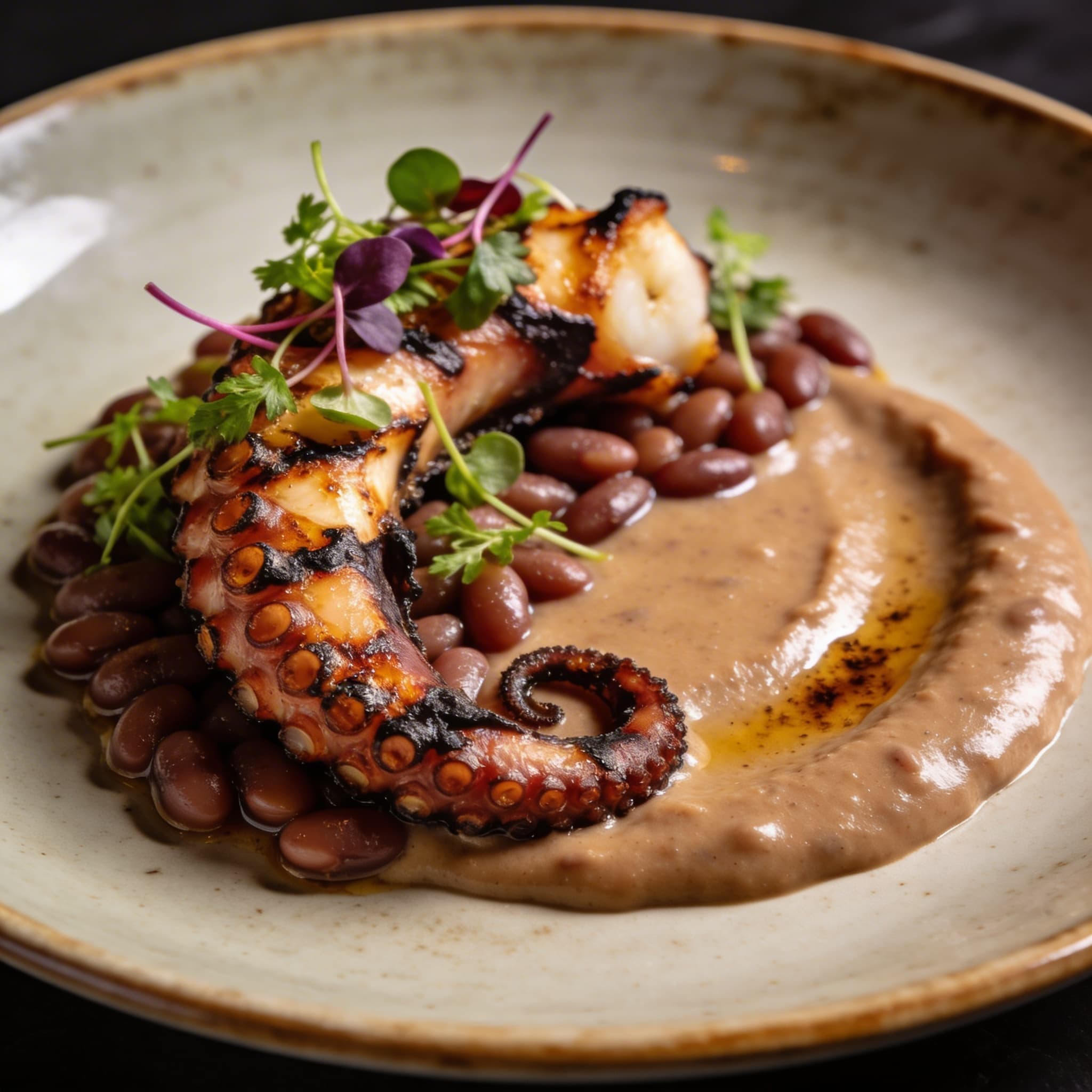 Charred Mediterranean Octopus with Smoked Bean Purée