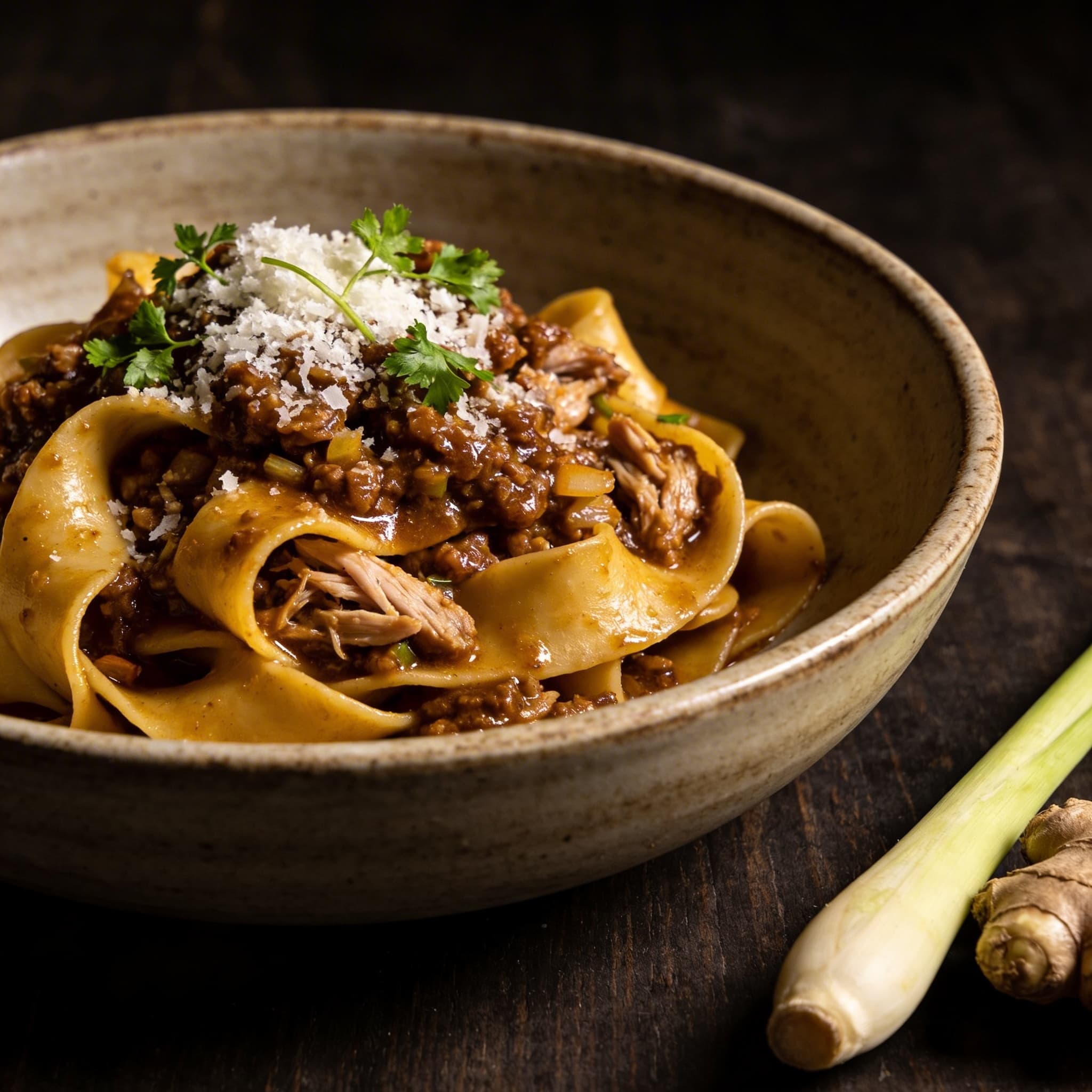 Galangal-Infused Braised Rabbit Pappardelle
