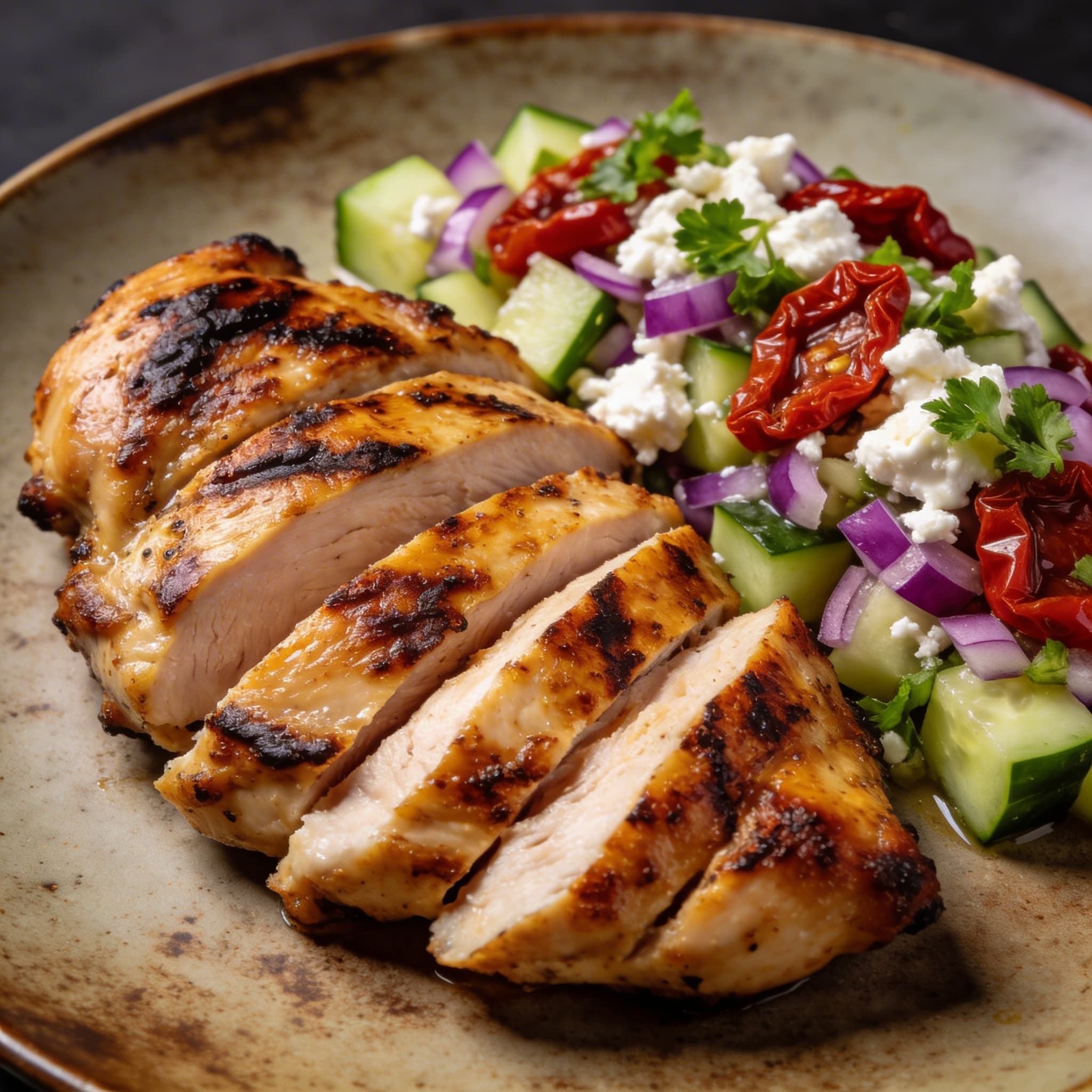 Hearth-Seared Chicken with Mediterranean Salsa