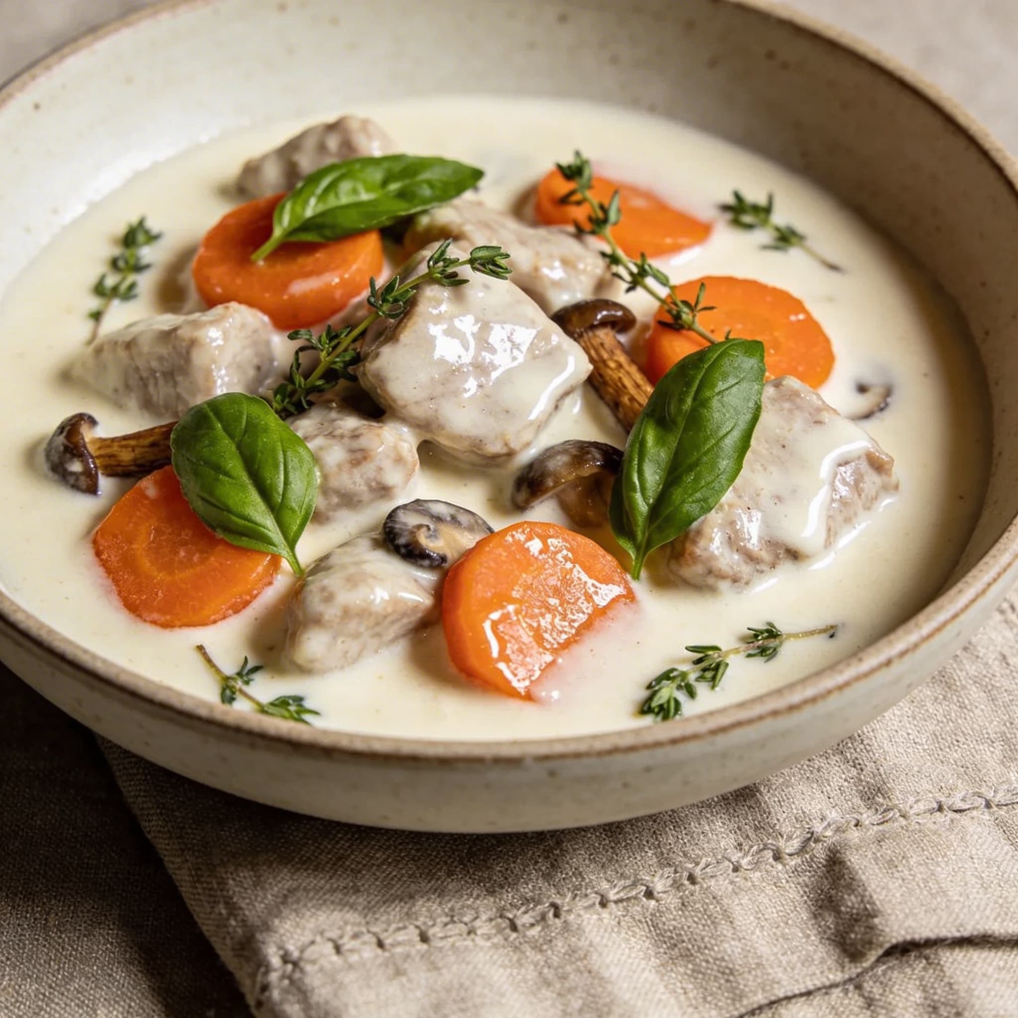Galangal-Infused Blanquette de Veau with Italian Herbs