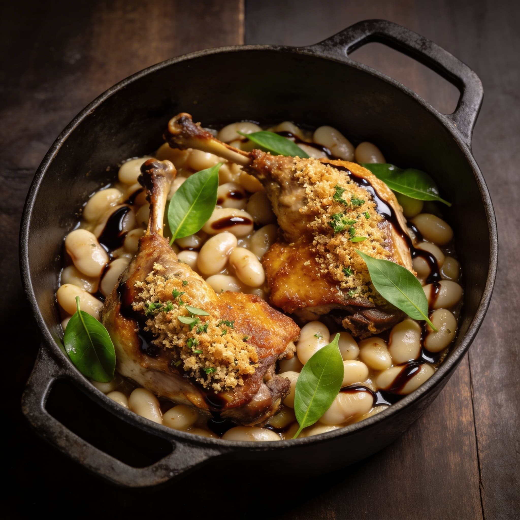 Balsamic & Lime Leaf Duck Confit Cassoulet