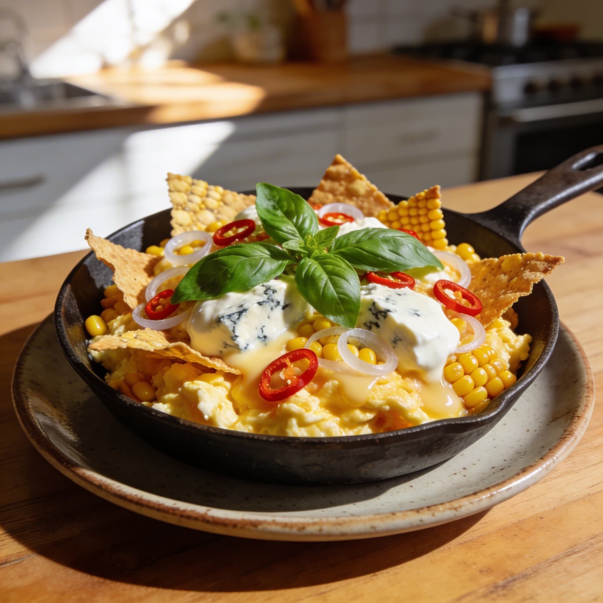 Gorgonzola & Thai Basil Breakfast Migas