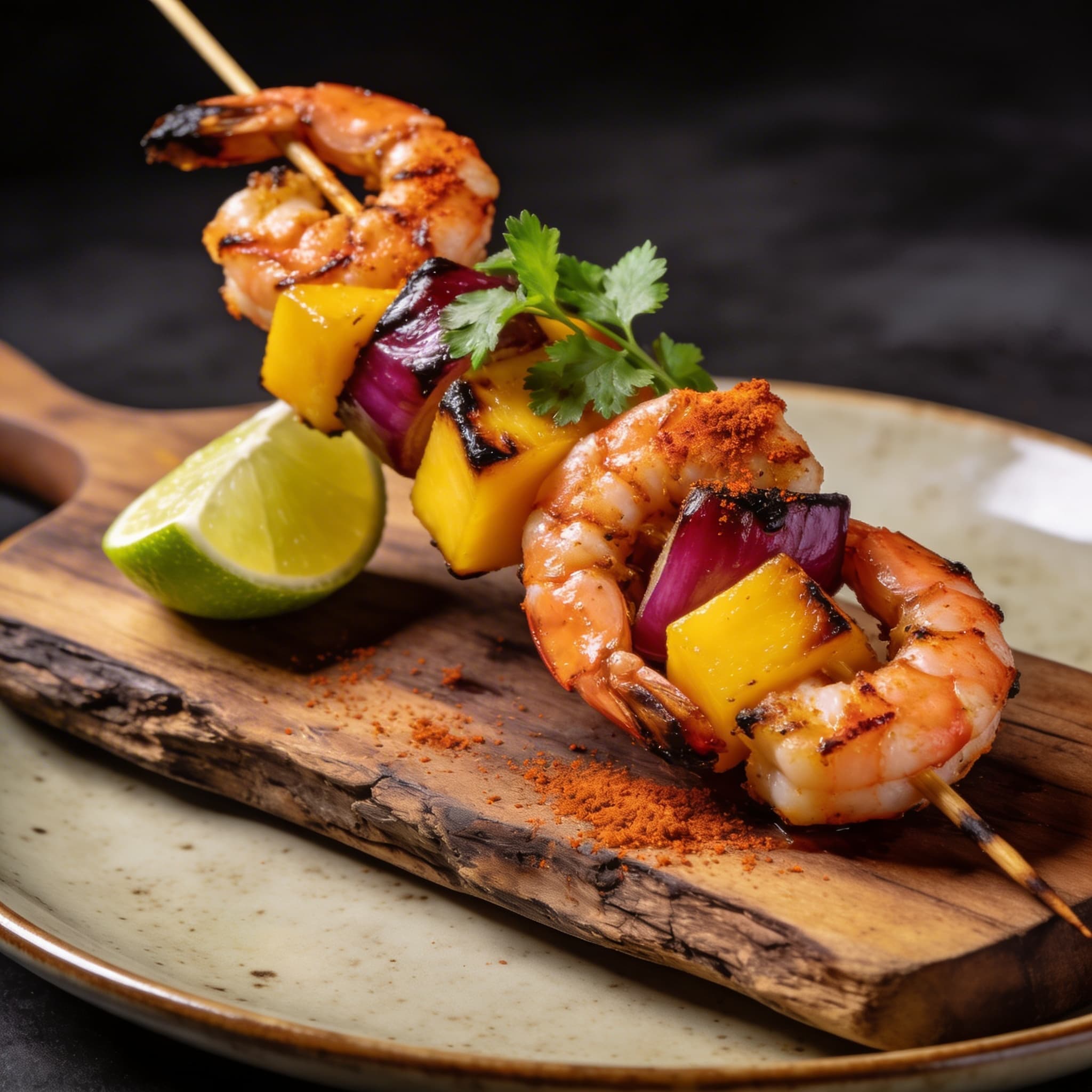 Smoked Paprika Shrimp & Mango Skewers