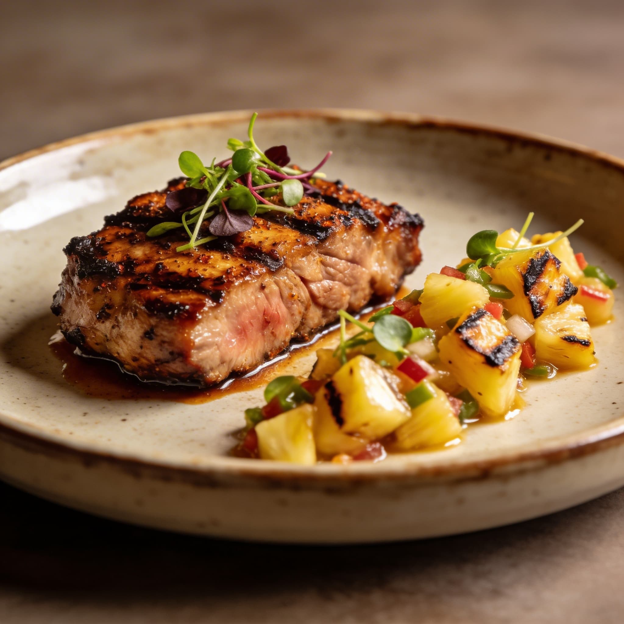 Oaxacan-Rubbed Grilled Pork with Charred Pineapple Salsa