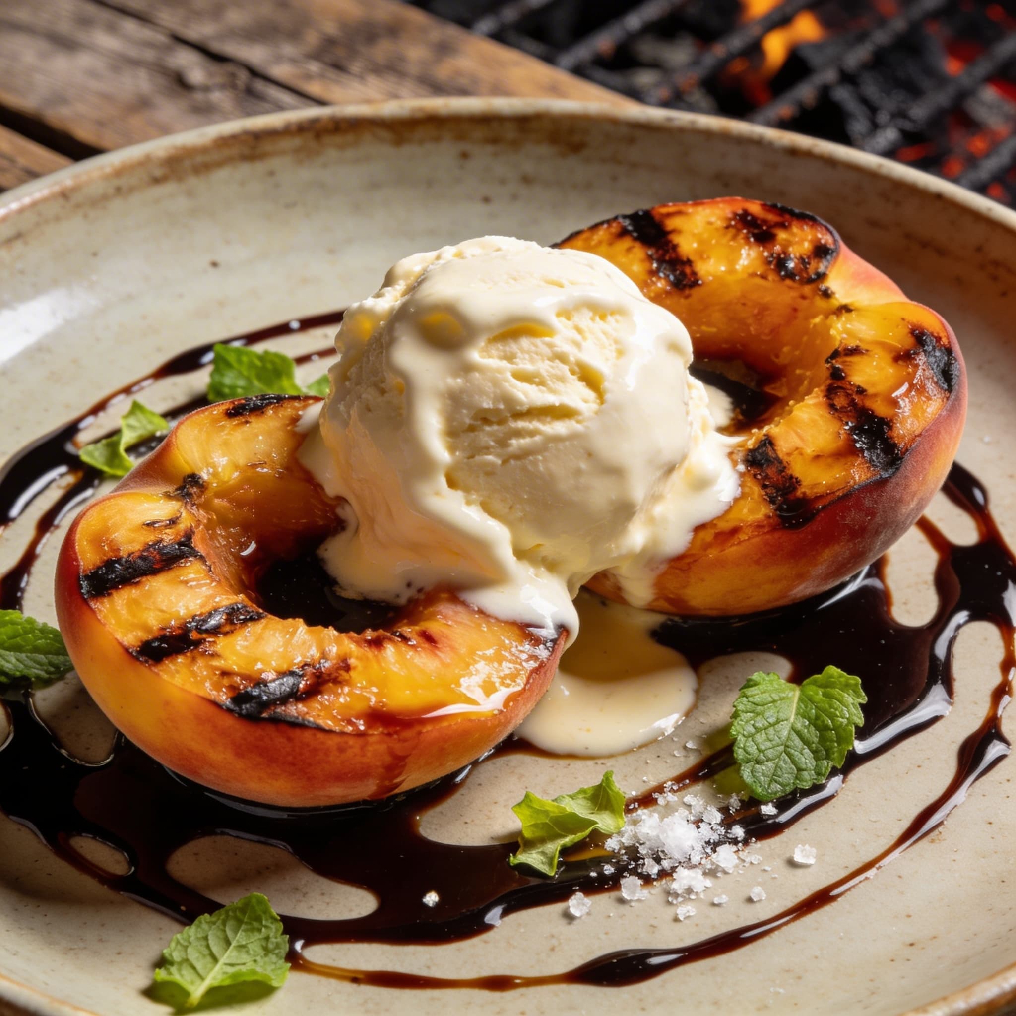 Smoked Balsamic Peach & Gelato Harmony