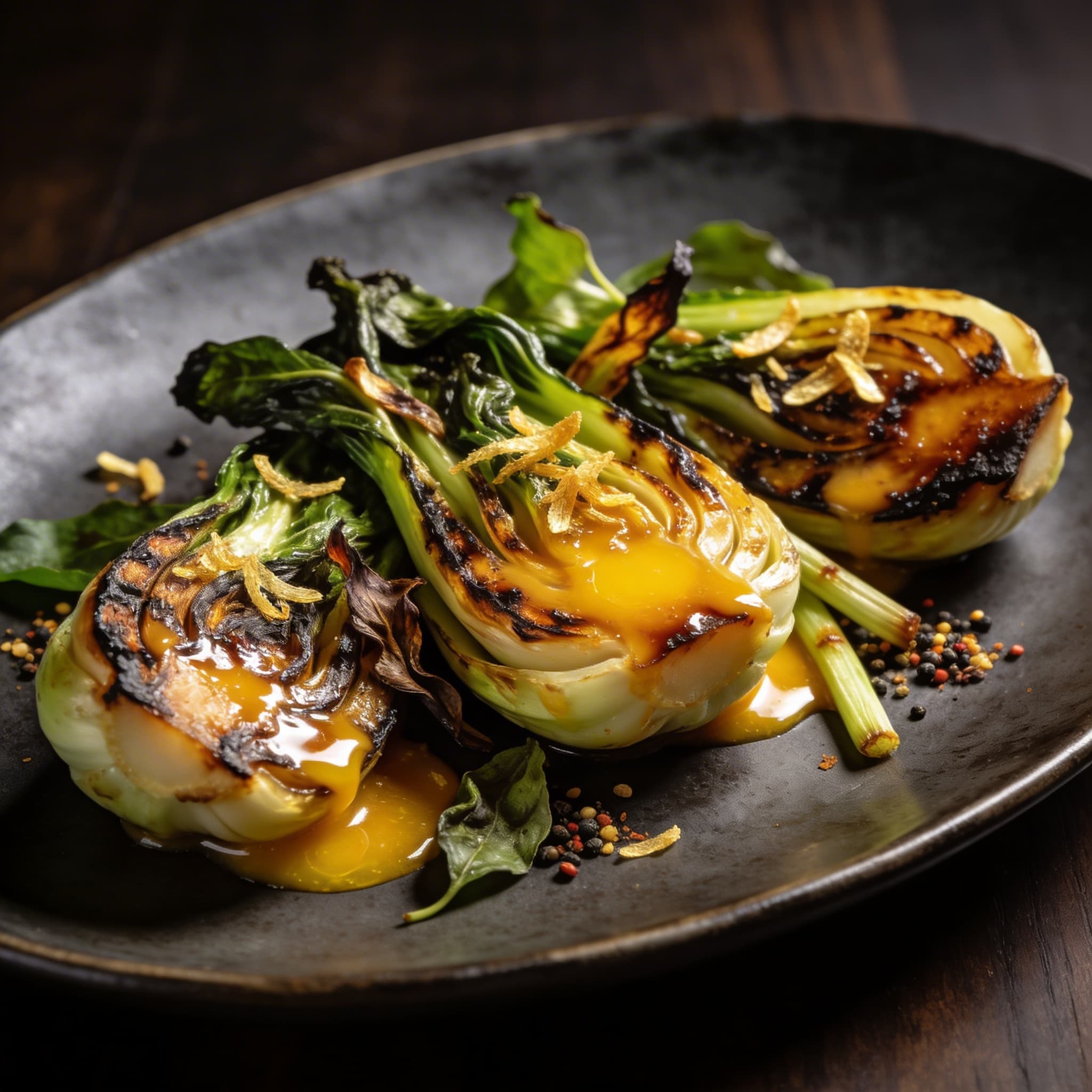 Kalamansi-Miso Blistered Bok Choy with Sichuan Pepper