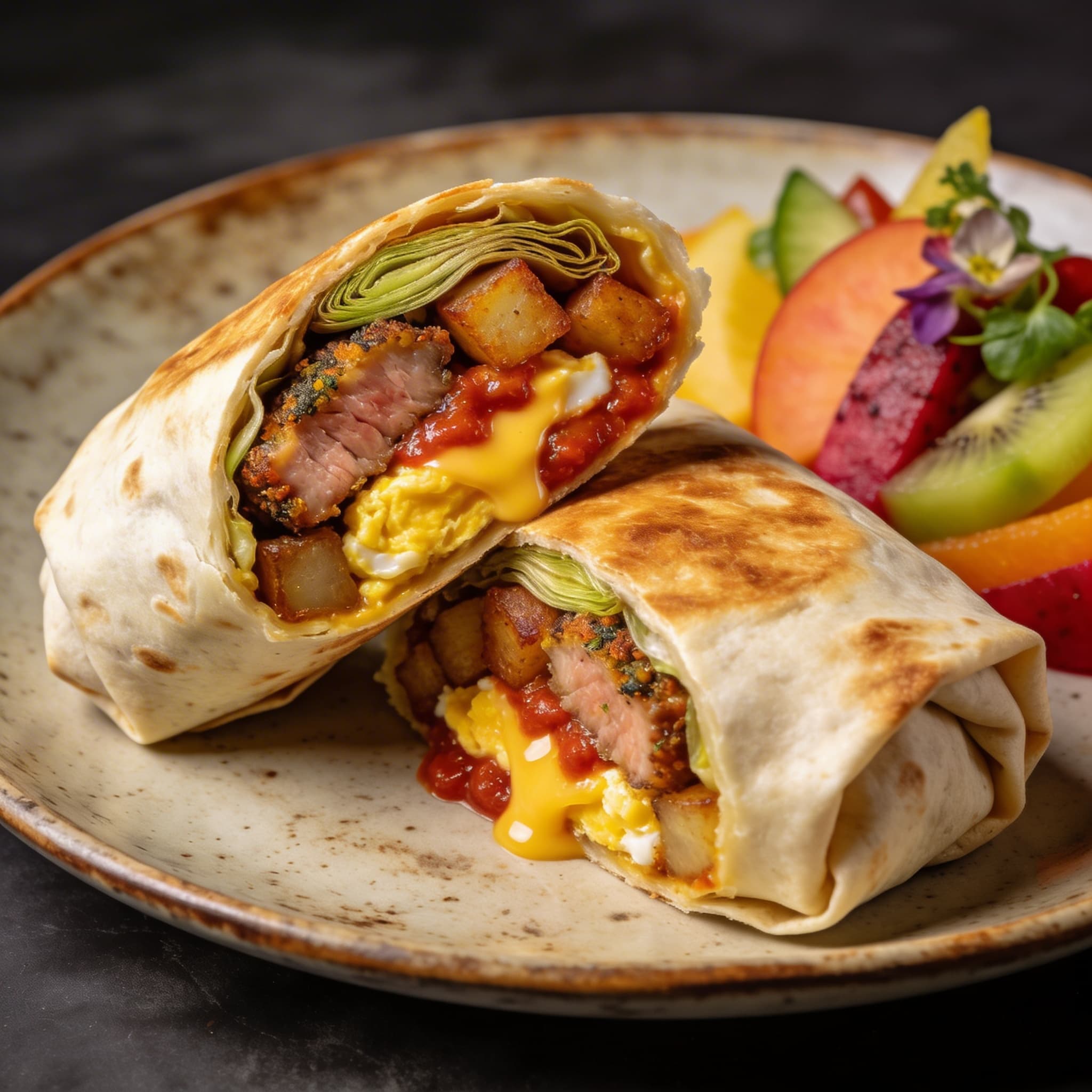 Austin Breakfast Burrito with Fennel Pork