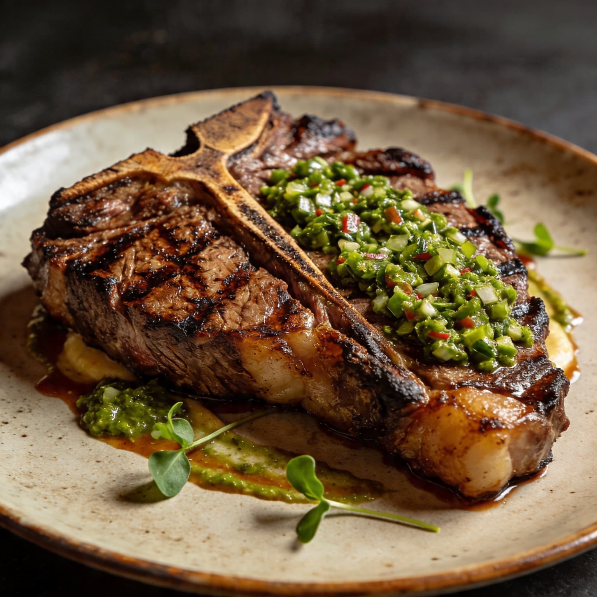 Wood-Fired Ribeye with Hand-Chopped Salsa Verde