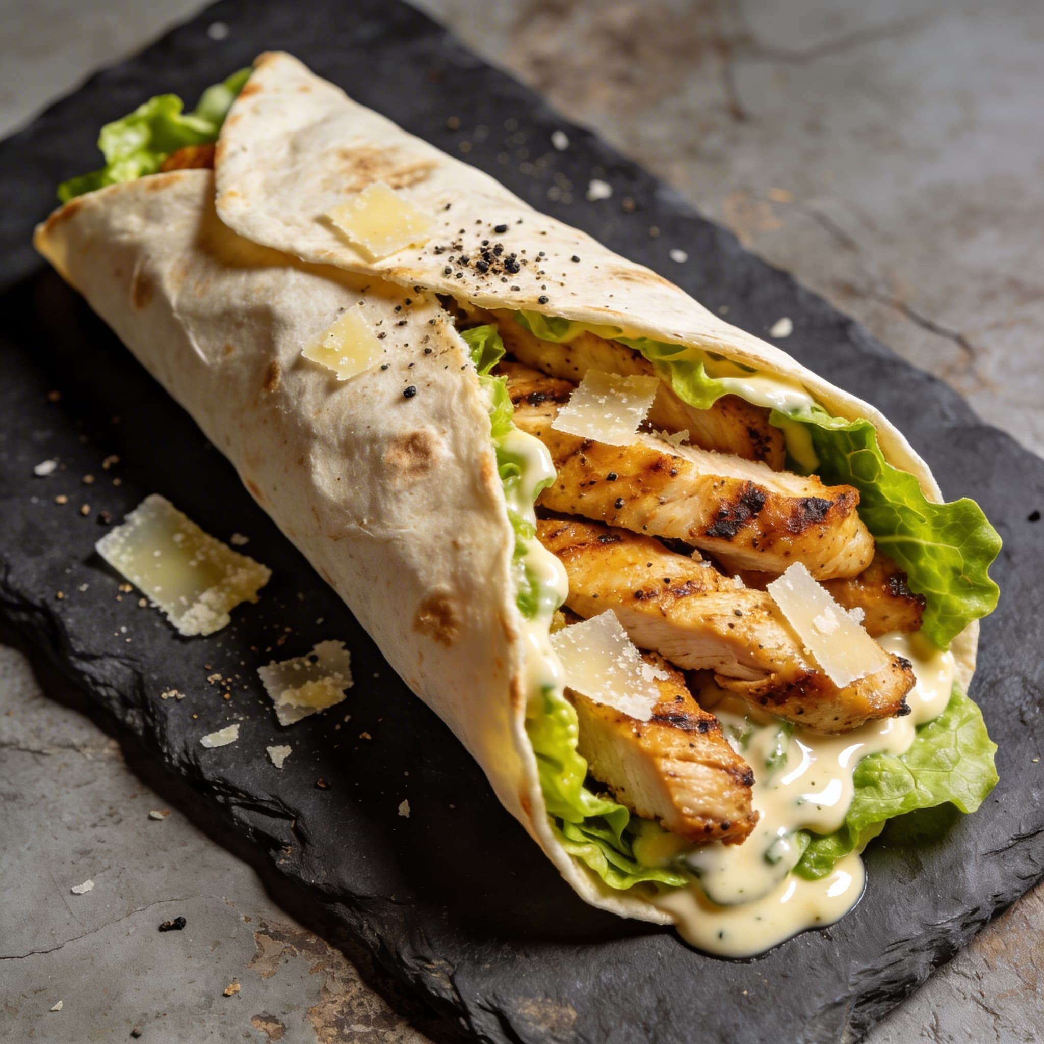 Grilled Chicken Caesar Salad Wrap