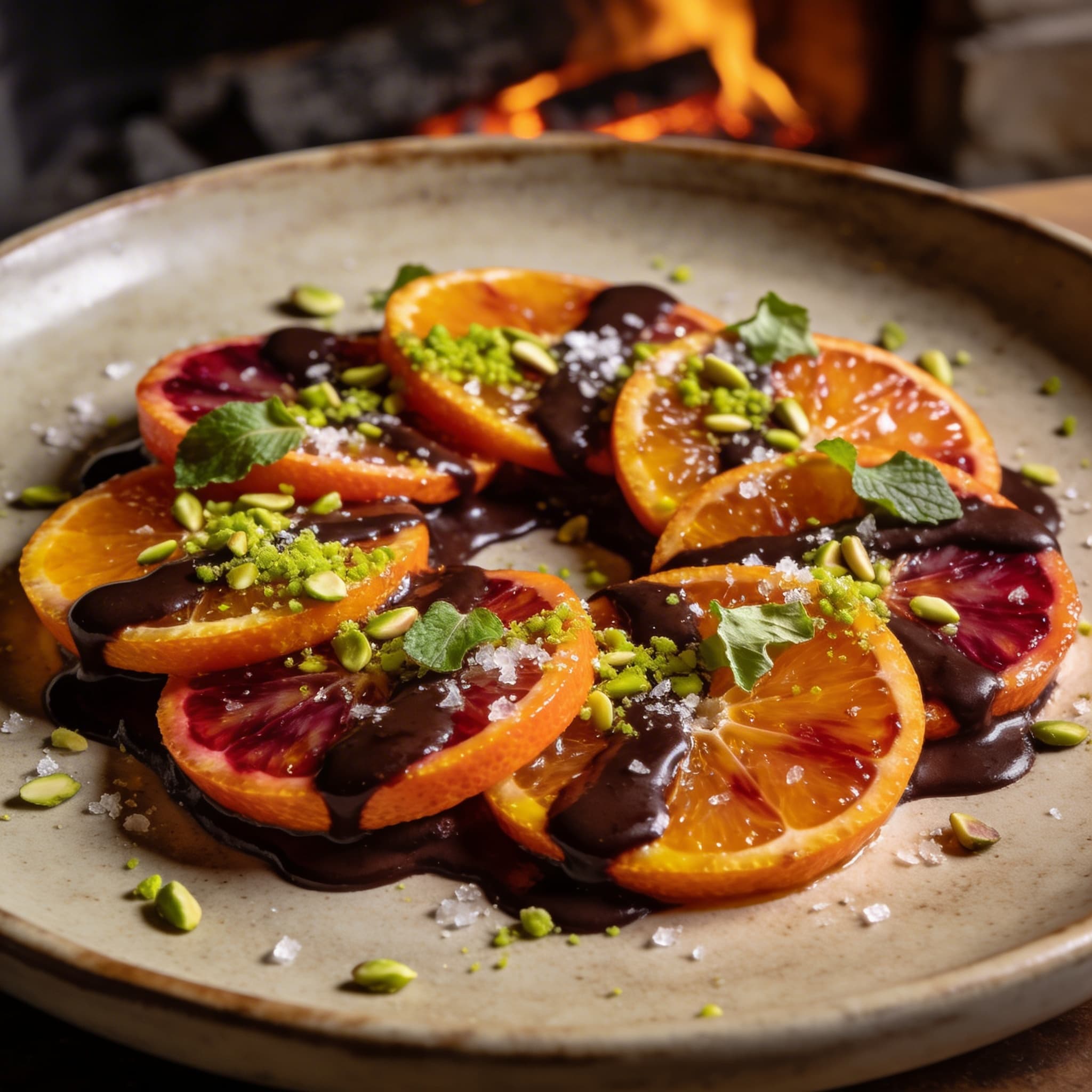 Hearth-Smoked Cacao & Blood Orange Carpaccio