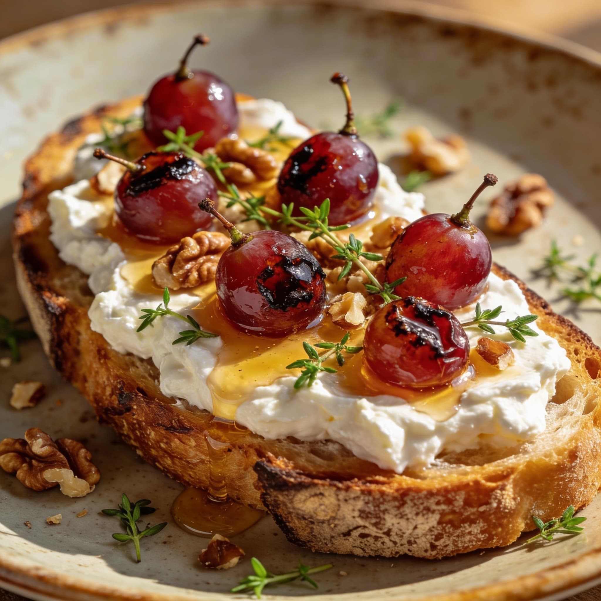 Hearth-Kissed Blistered Grape & Whipped Feta Toast